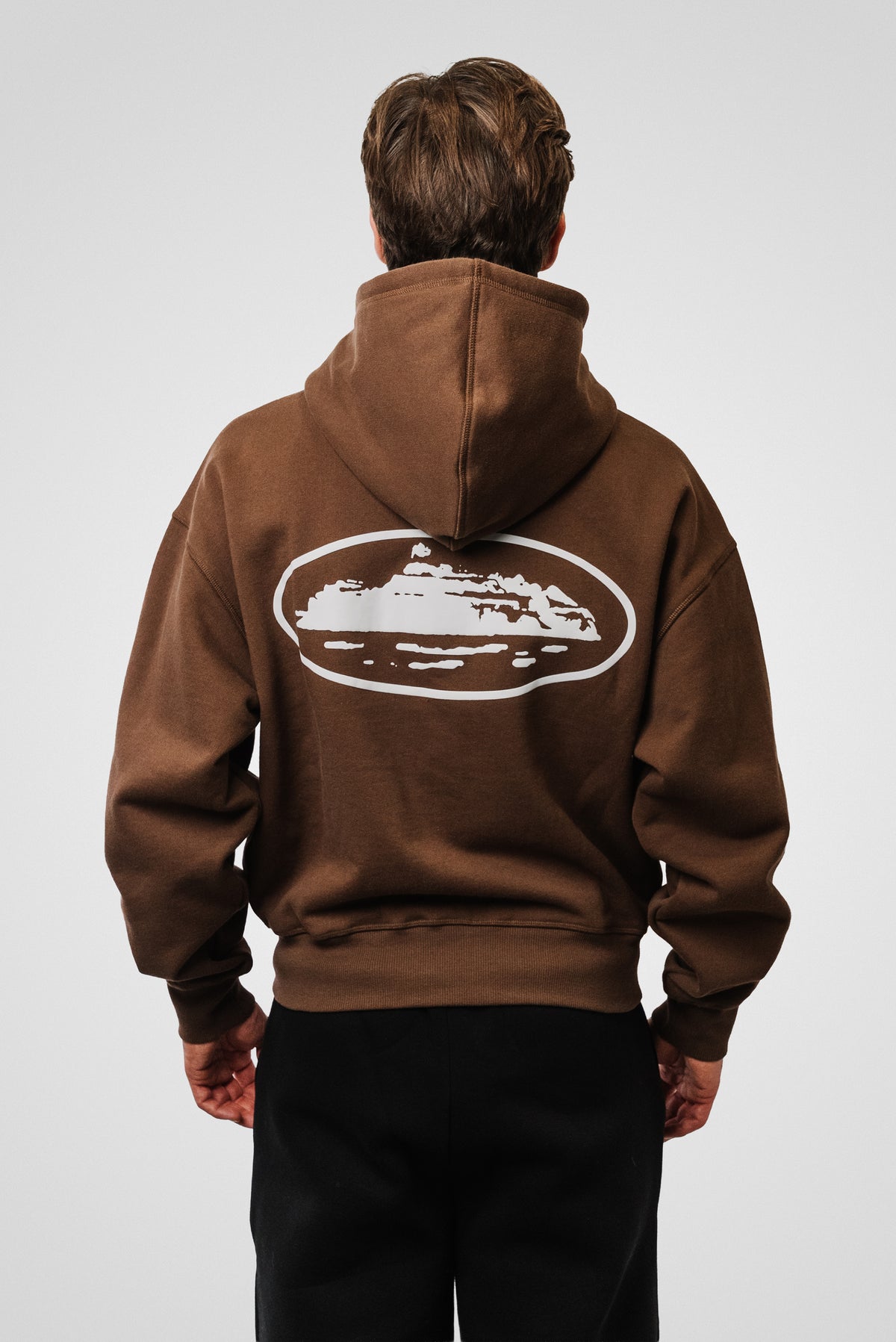 CORTEIZ ISLAND PUFF PRINT ZIP HOODIE BROWN
