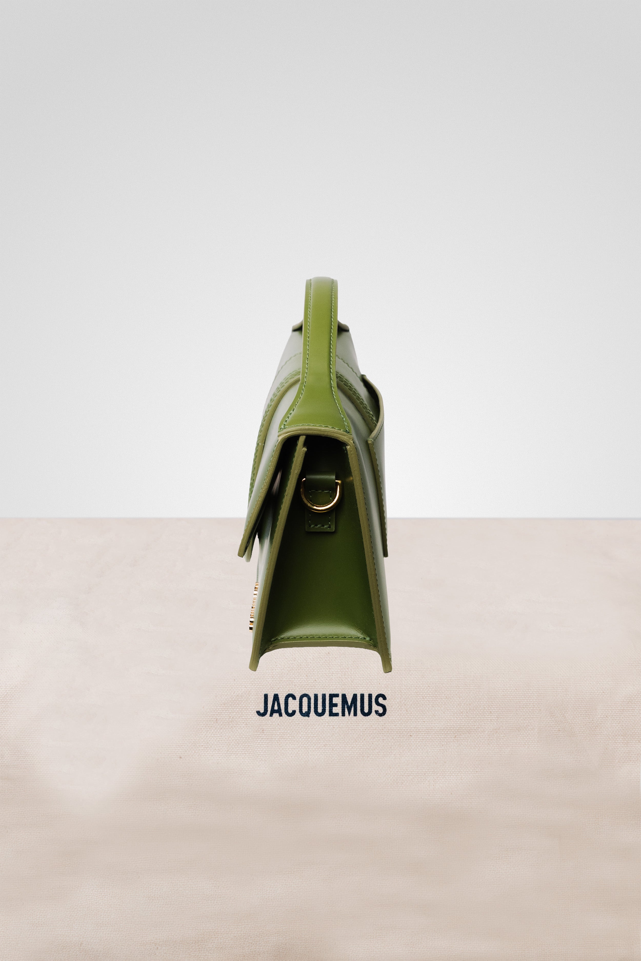 JACQUEMUS LE GRAND BAMBINO CROSSBODY FLAP BAG OLIVE GREEN