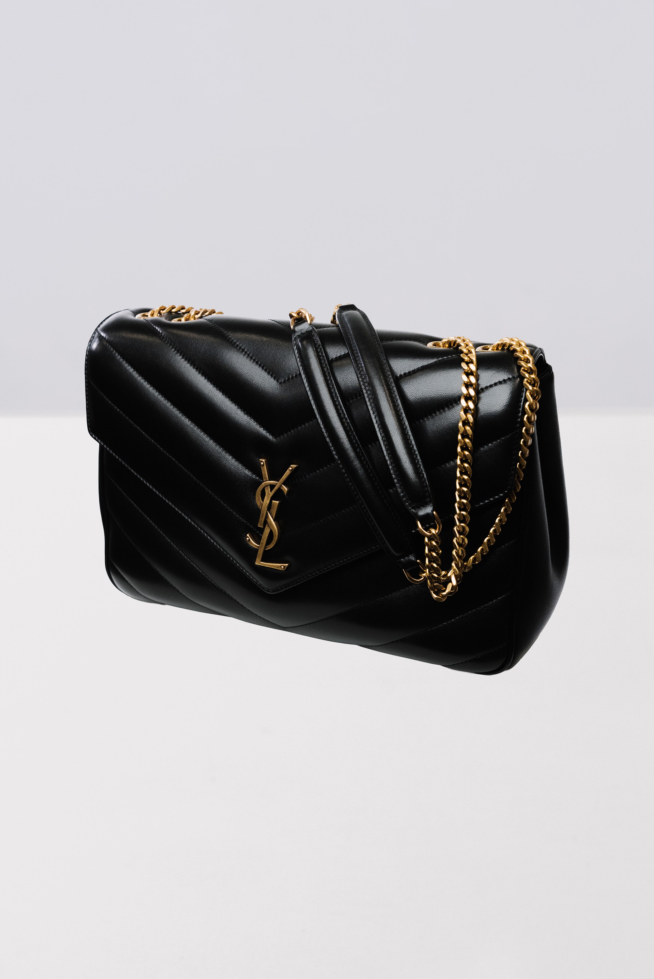 BORSA LOULOU BIG IN PELLE DI VITELLO TRAPUNTATA BLACK - Yves Saint Laurent