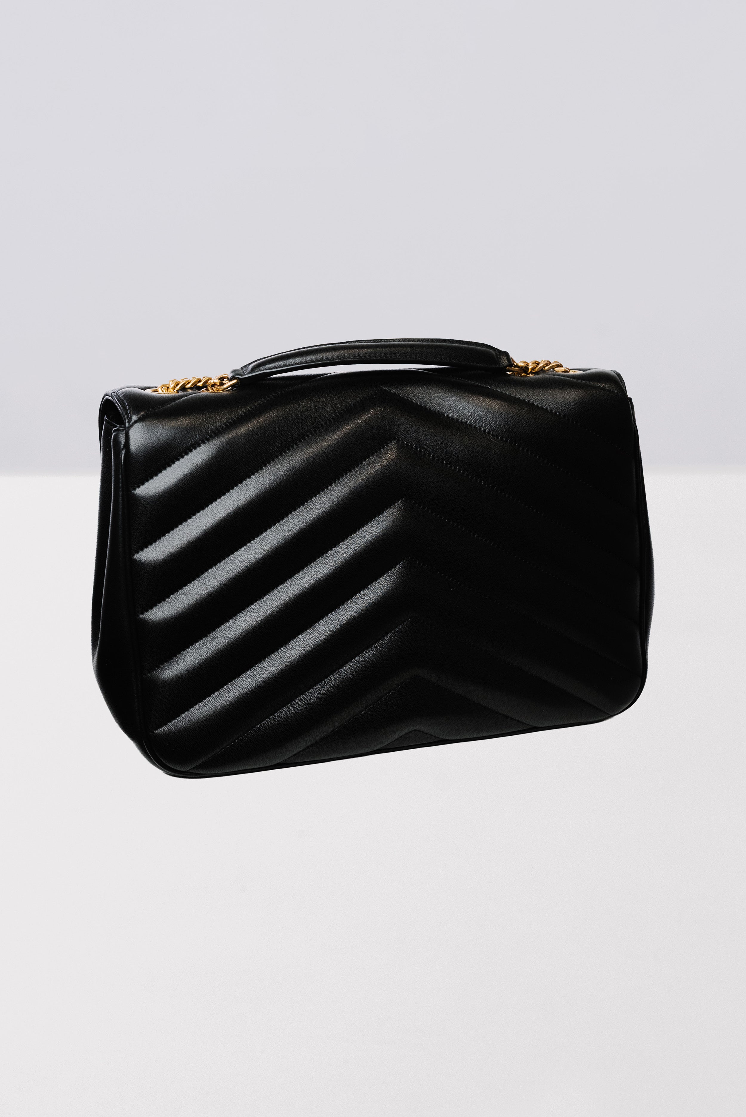 BORSA LOULOU BIG IN PELLE DI VITELLO TRAPUNTATA BLACK - Yves Saint Laurent