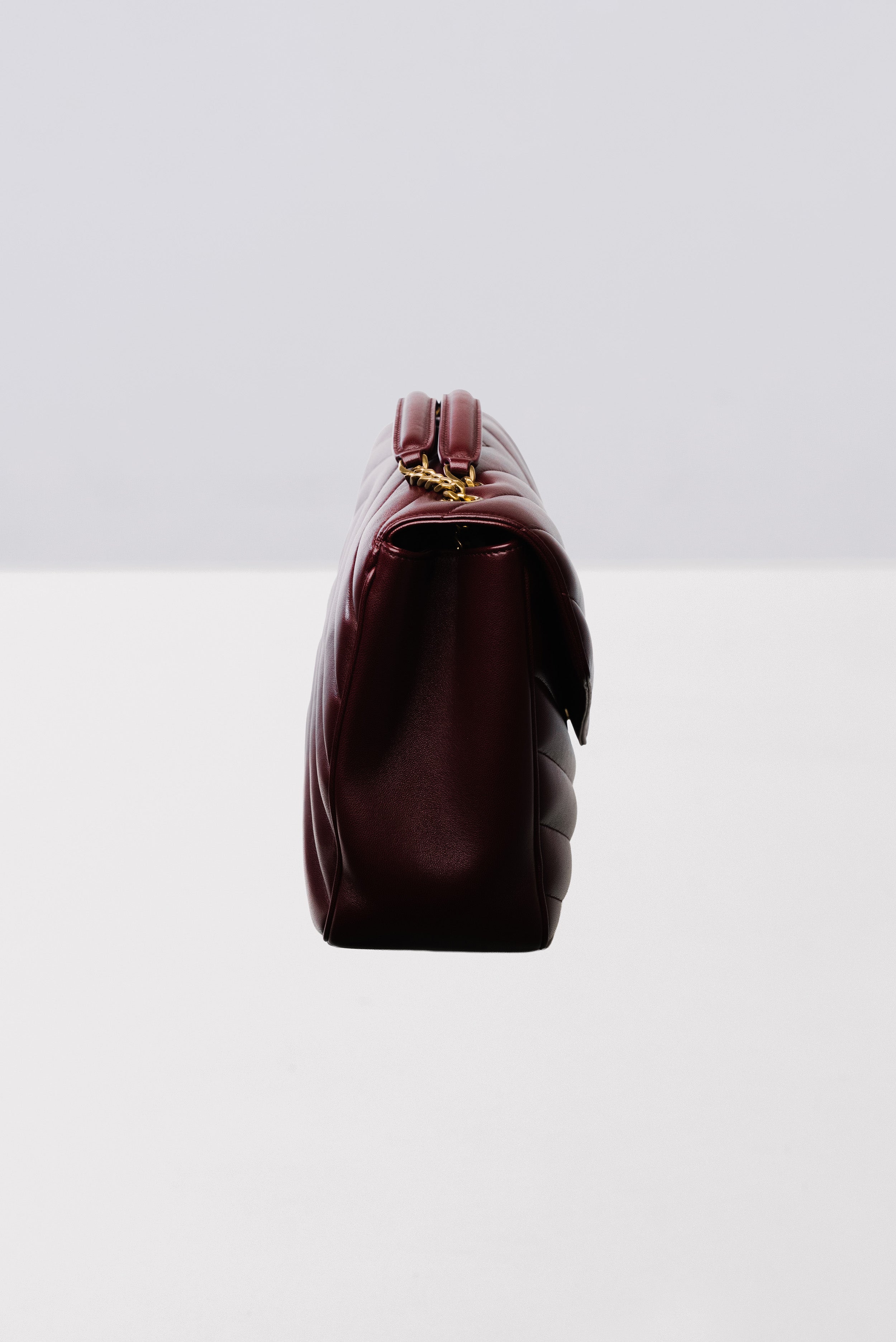 BORSA LOULOU BIG IN PELLE DI VITELLO TRAPUNTATA BORDEAUX - Yves Saint Laurent