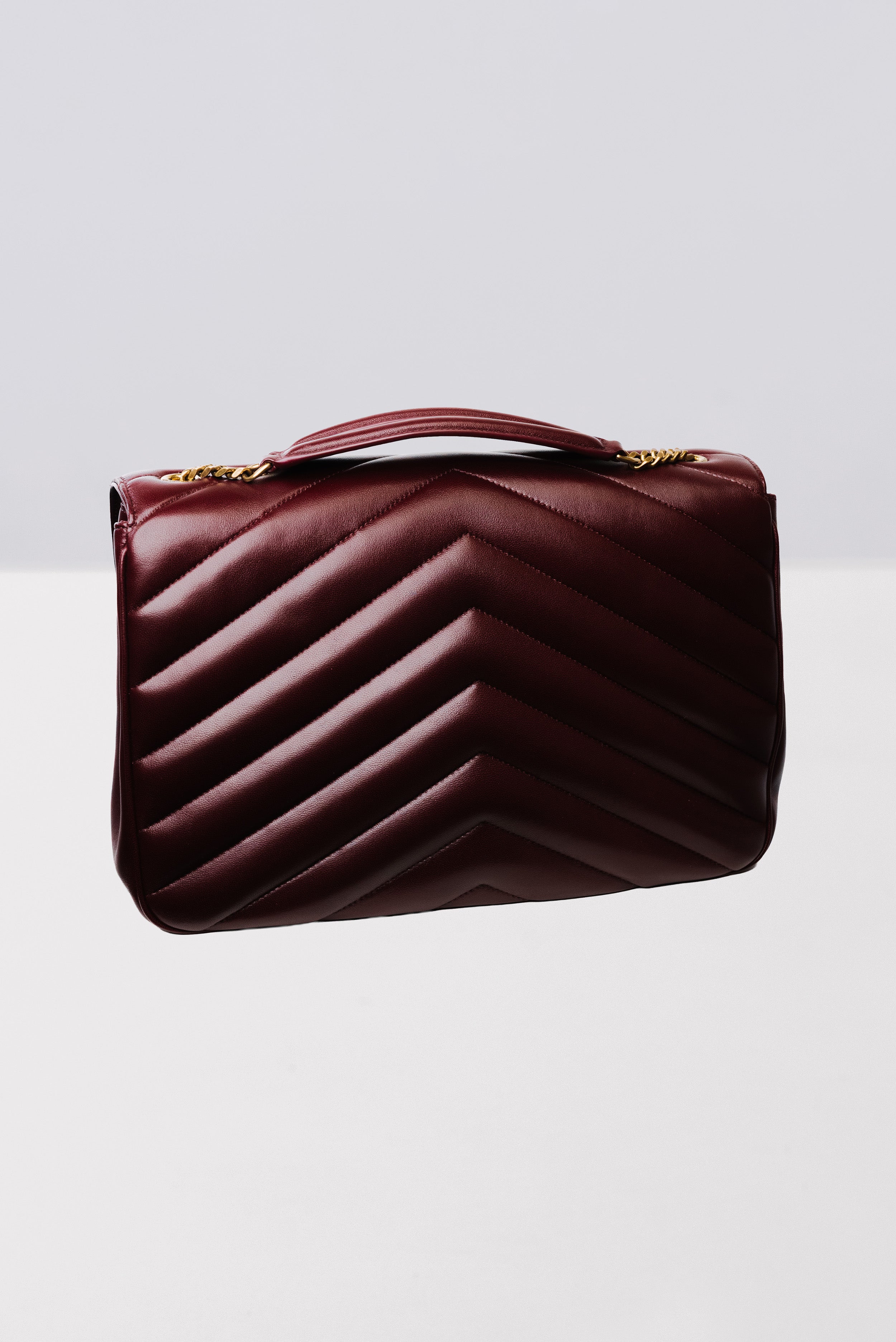 BORSA LOULOU BIG IN PELLE DI VITELLO TRAPUNTATA BORDEAUX - Yves Saint Laurent