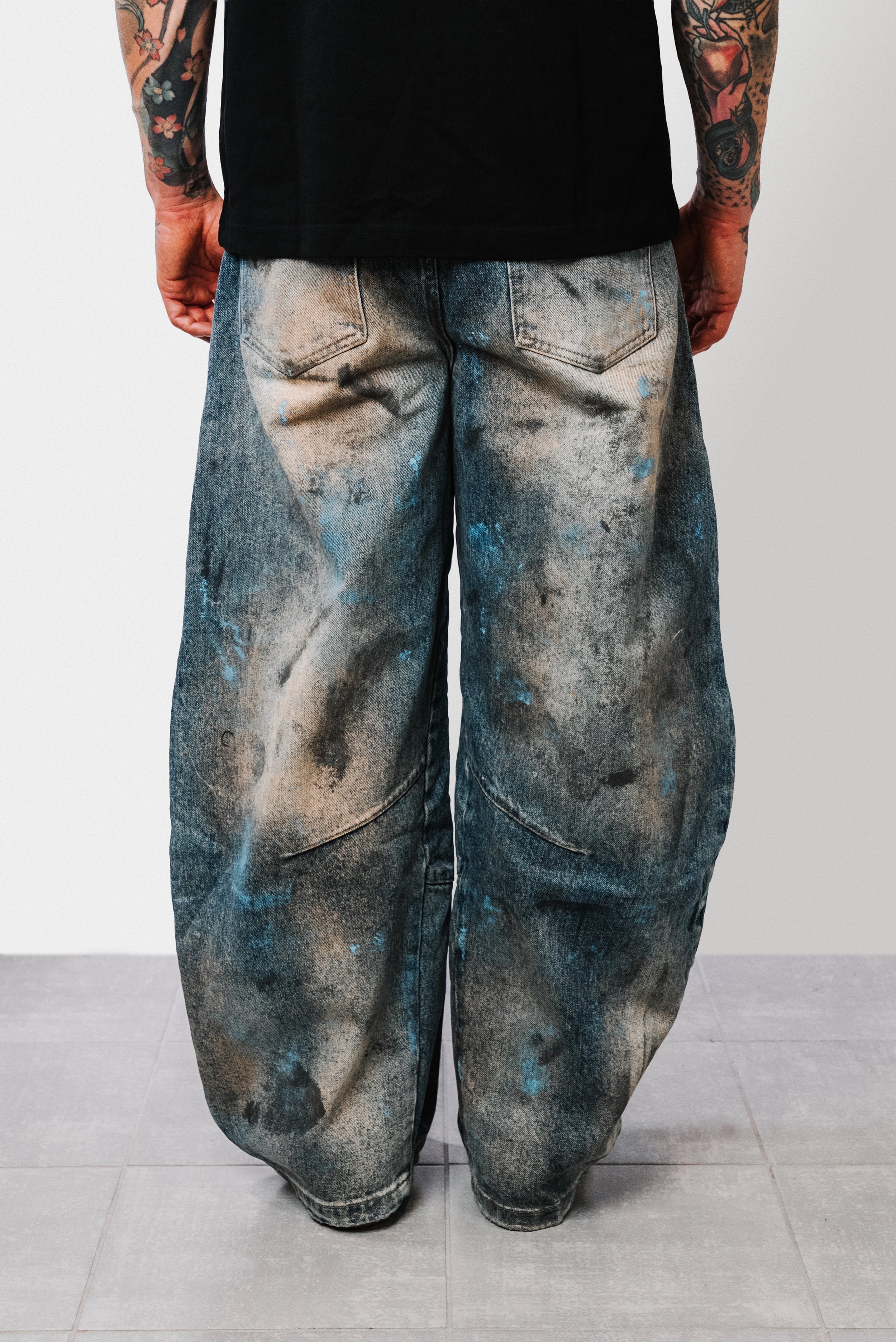 WASHED-OUT & PAINT BALOON DENIM  - Shoebuya Design