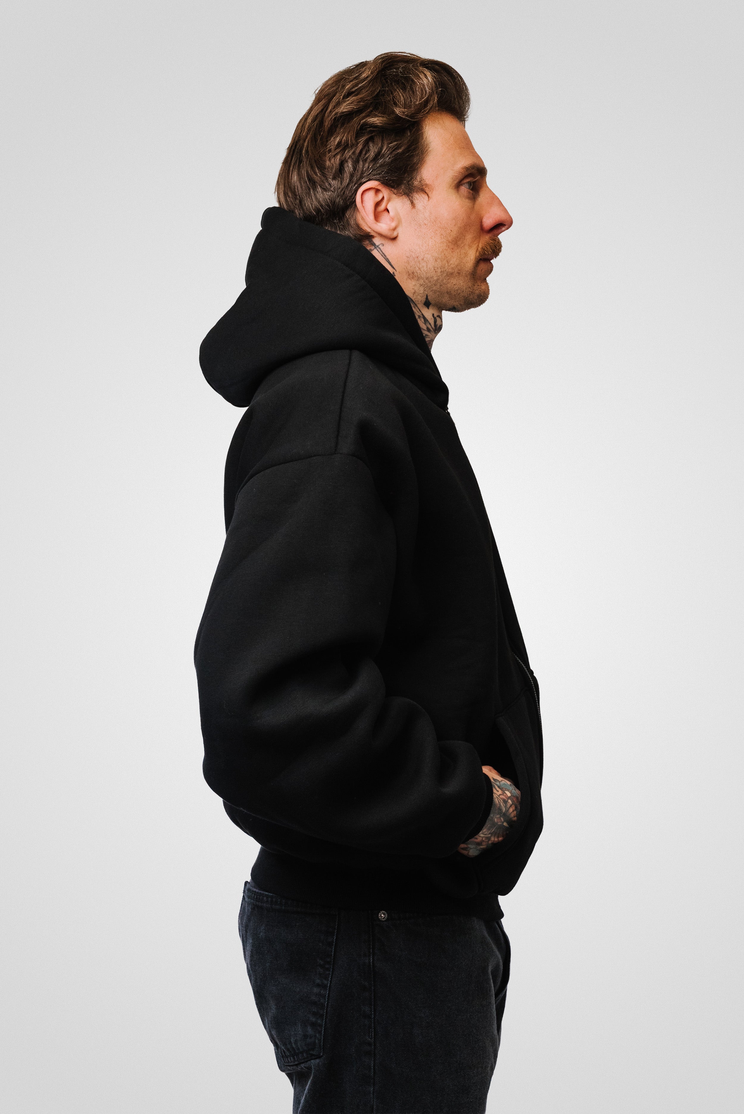 LOGO ZIP HOODIE BLACK - Horda Brand