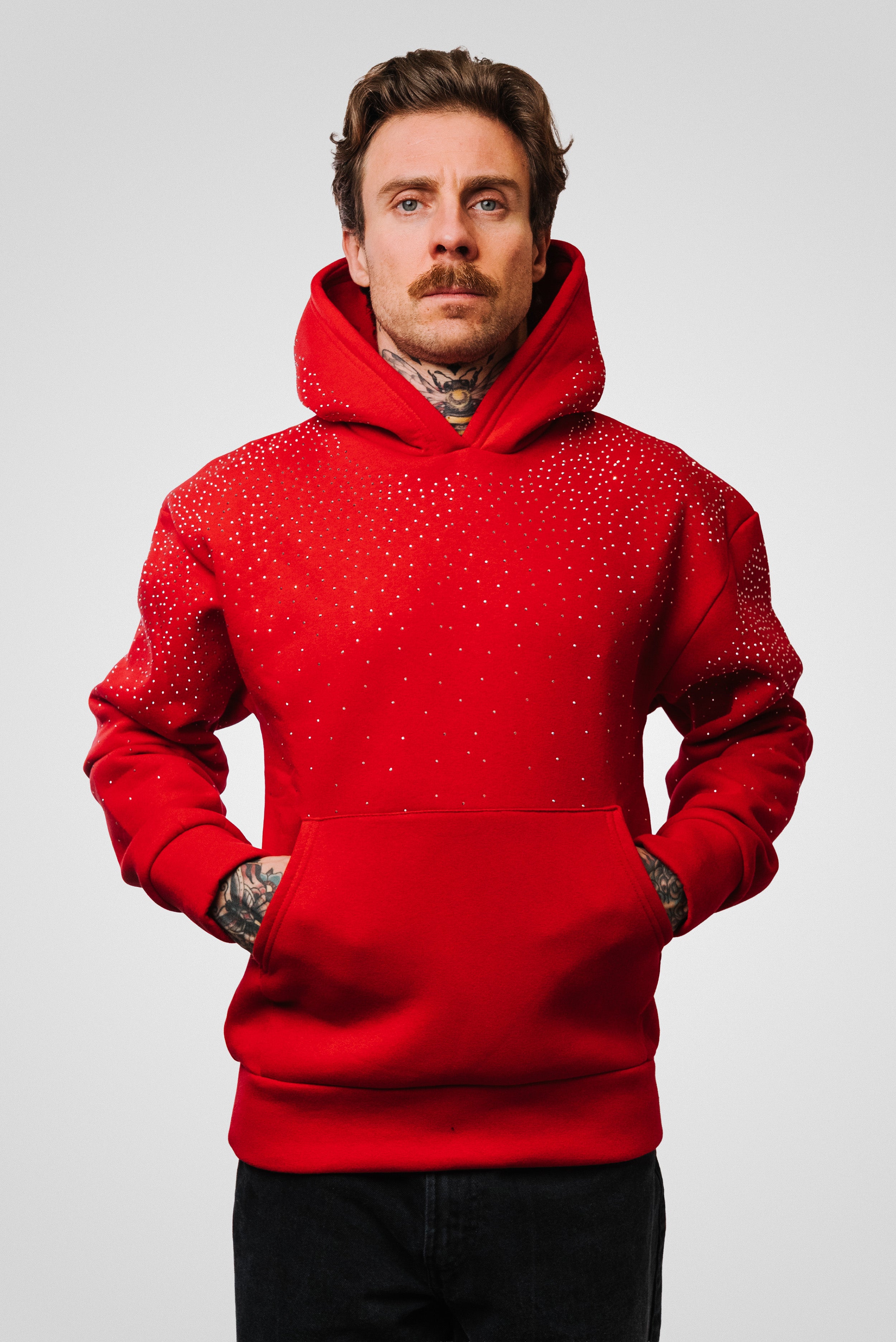 SPARCKLY BOXY HOODIE RED - Shoebuya Design