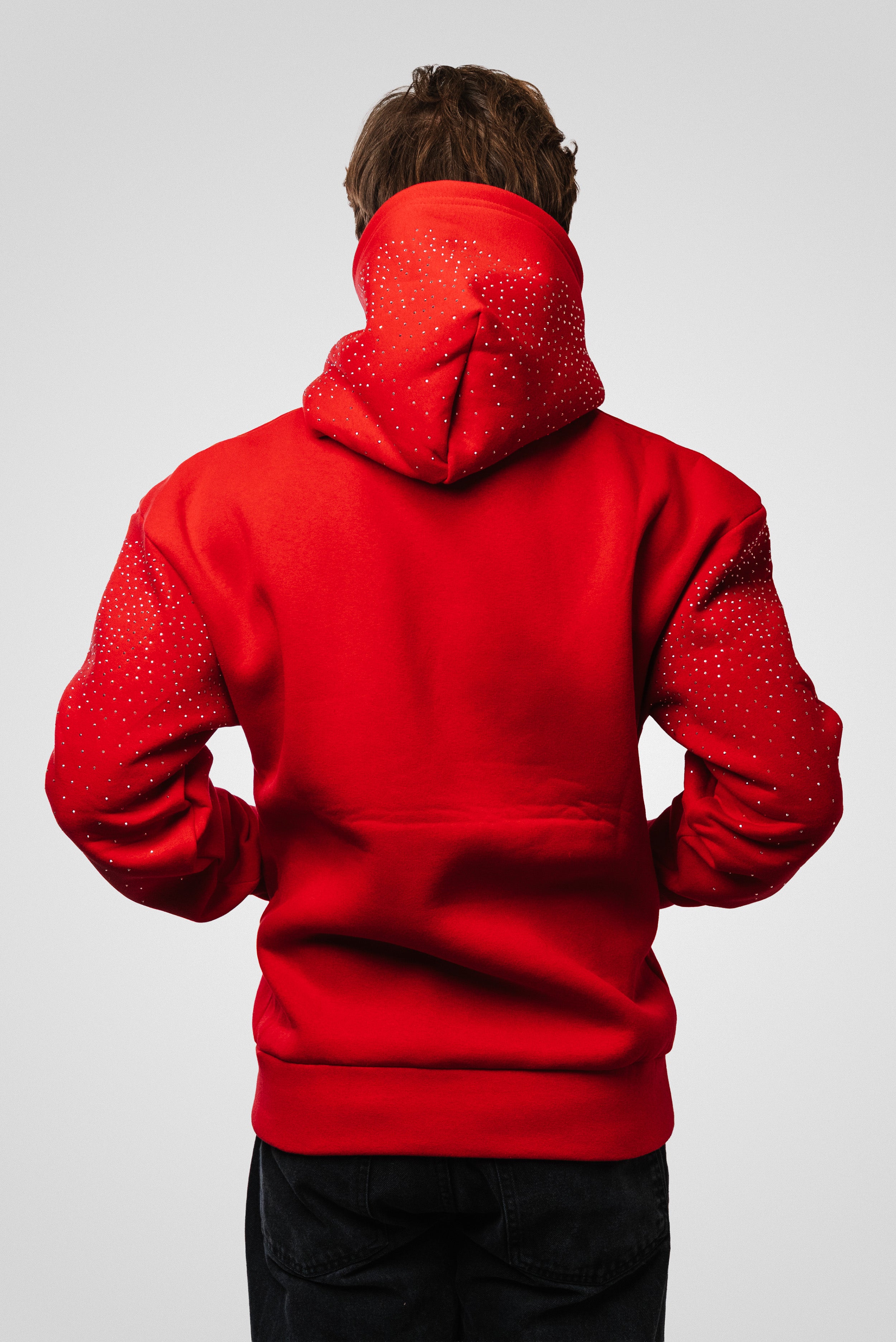 SPARCKLY BOXY HOODIE RED - Shoebuya Design