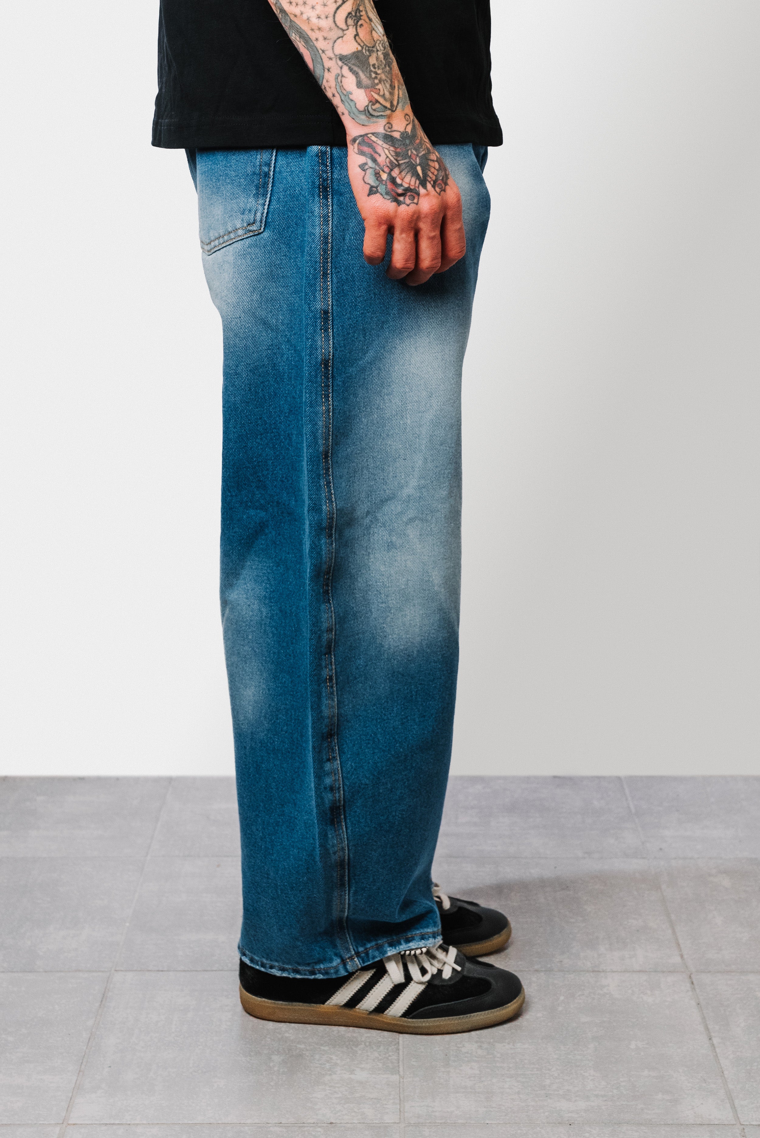 BLUE DENIM BALOON JEANS - Replacement Brand