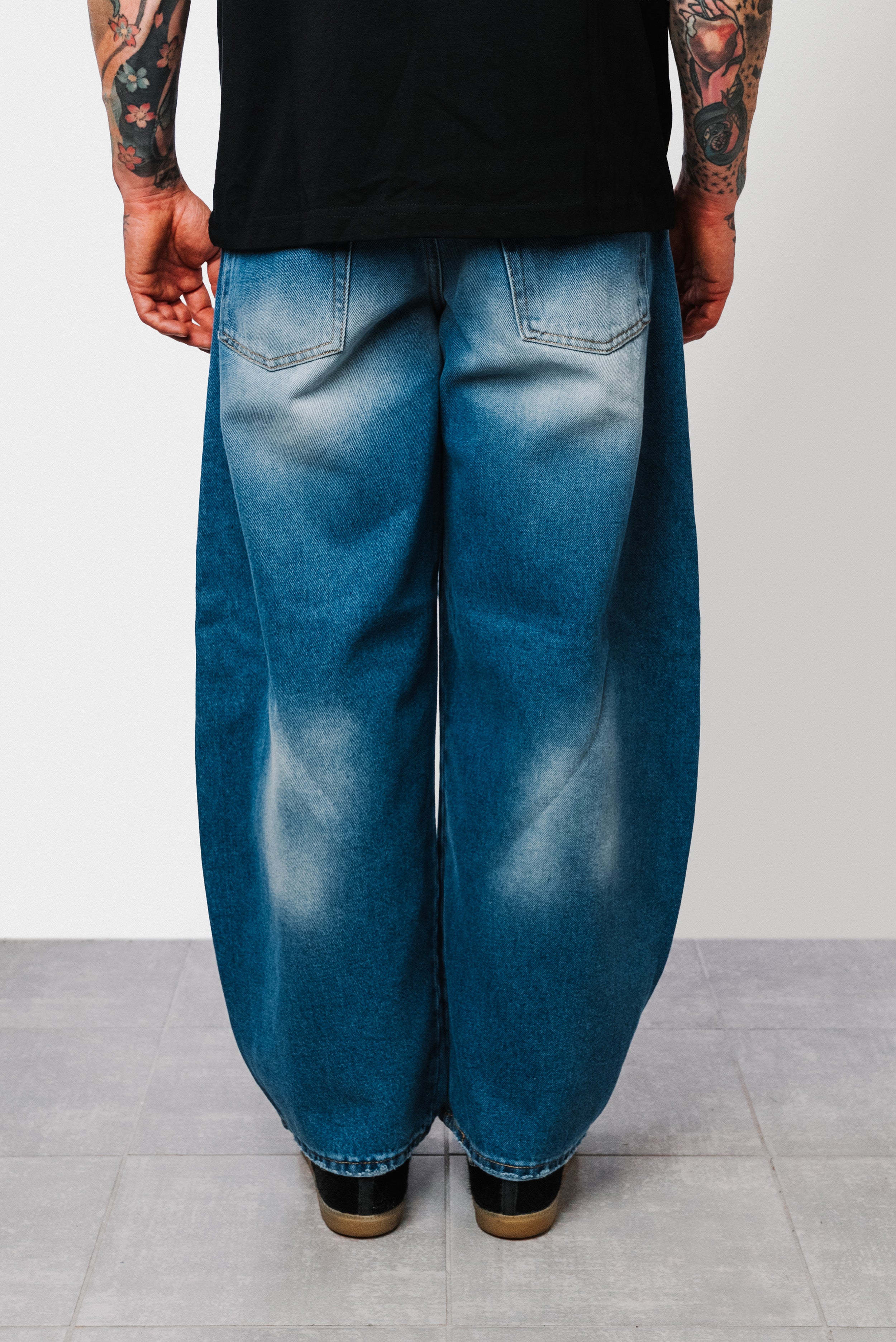 BLUE DENIM BALOON JEANS - Replacement Brand