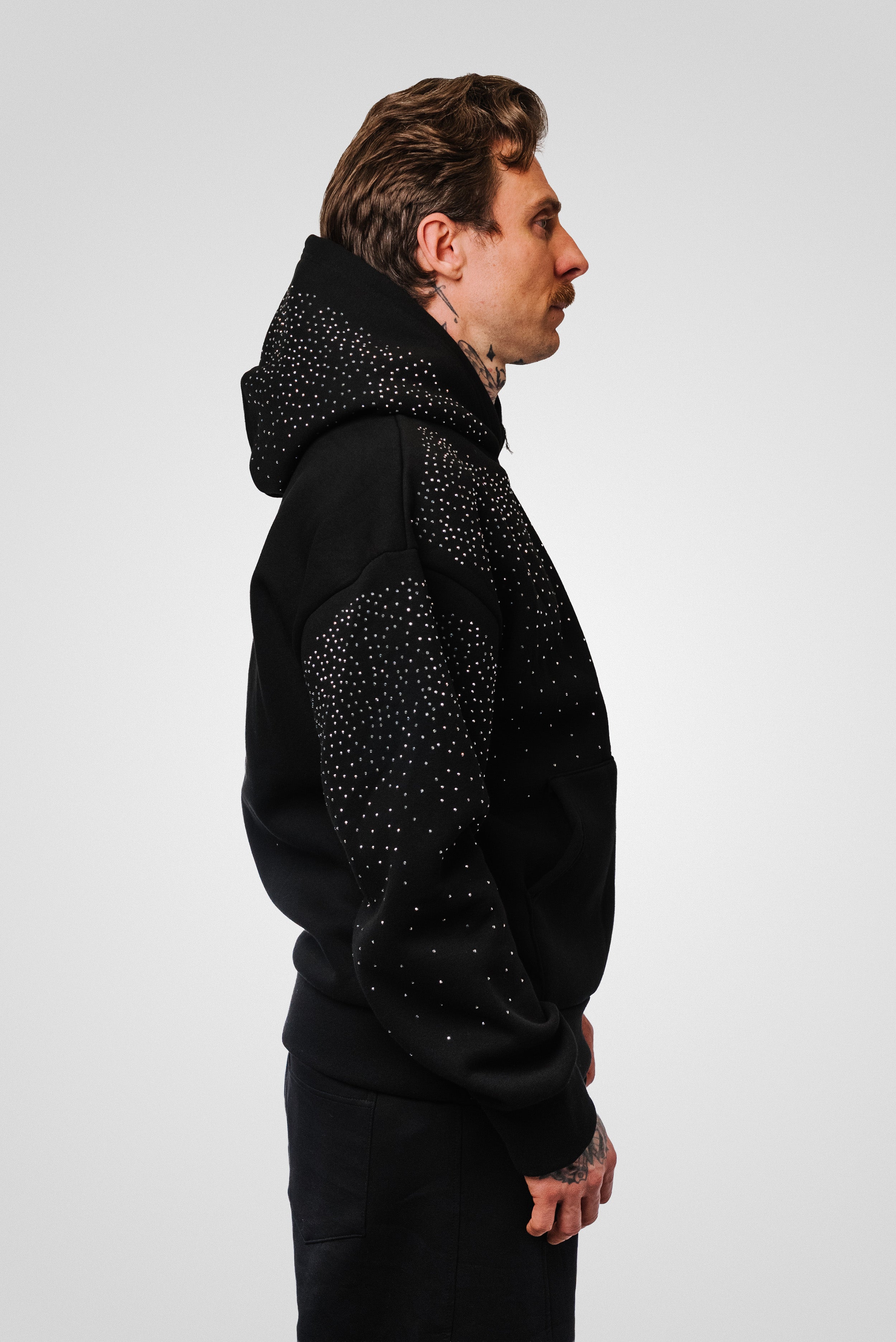 SPARCKLY BOXY HOODIE BLACK - Shoebuya Design
