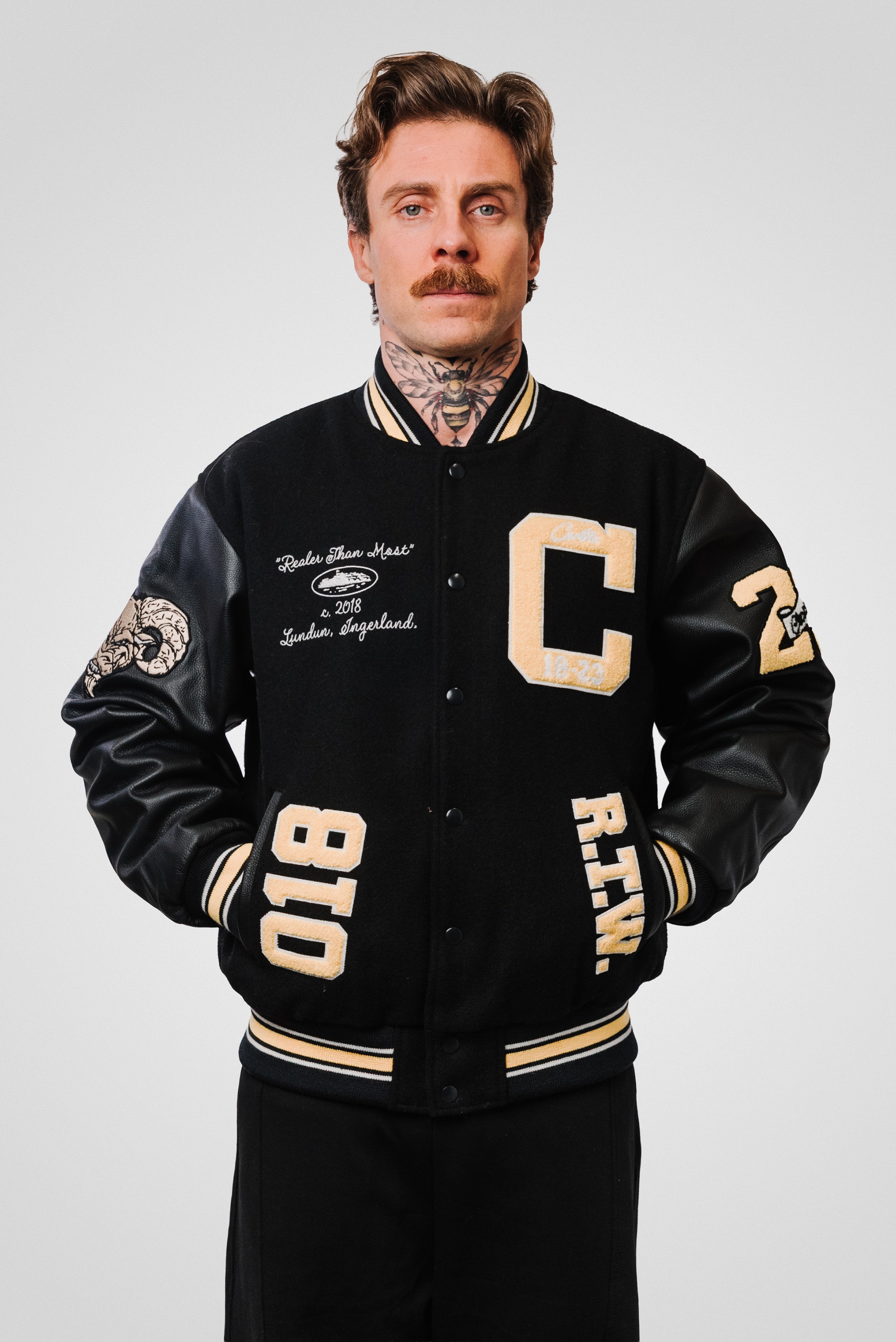 CORTEIZ GOAT VARSITY JACKET BLACK