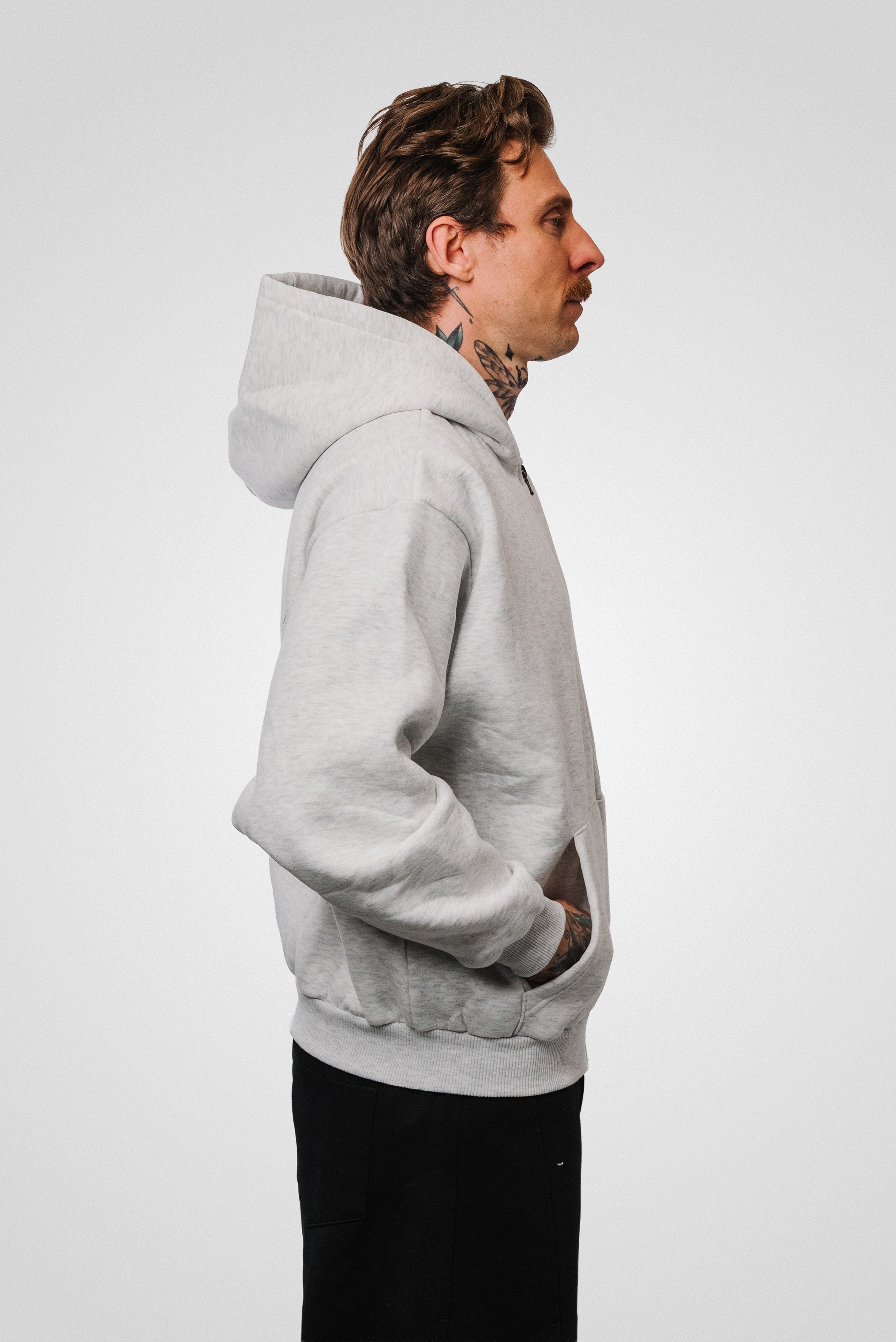 LOGO ZIP HOODIE GREY - Horda Brand