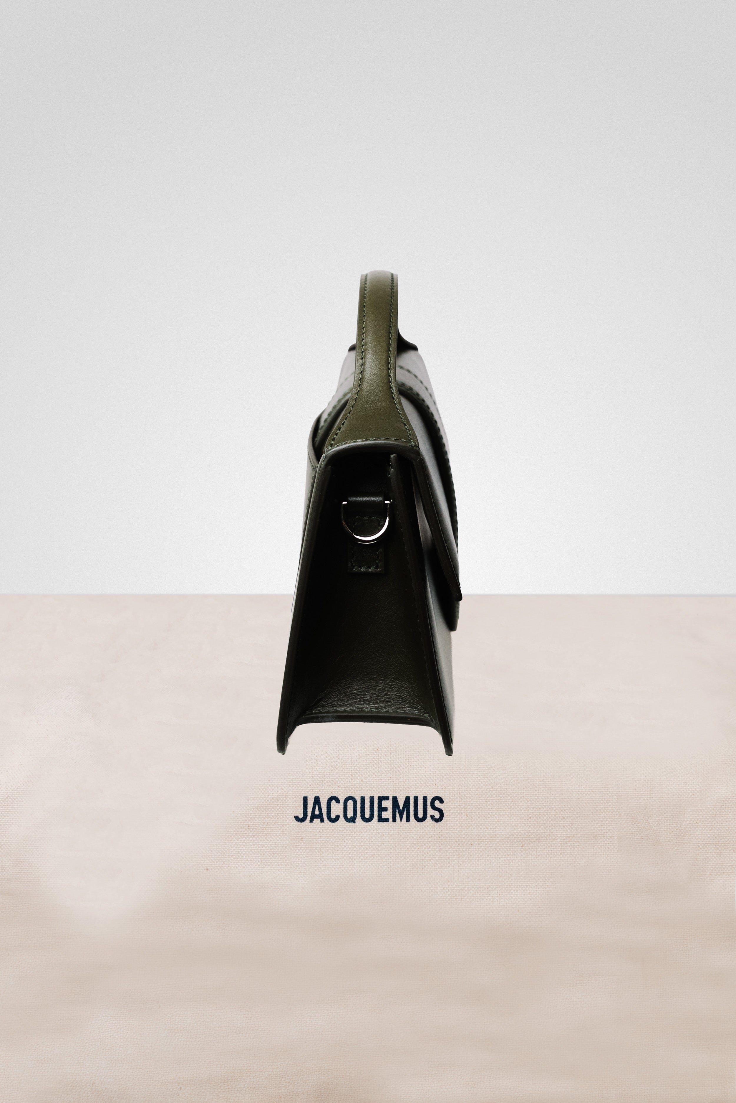 JACQUEMUS LE GRAND BAMBINO CROSSBODY FLAP BAG DARK OLIVE