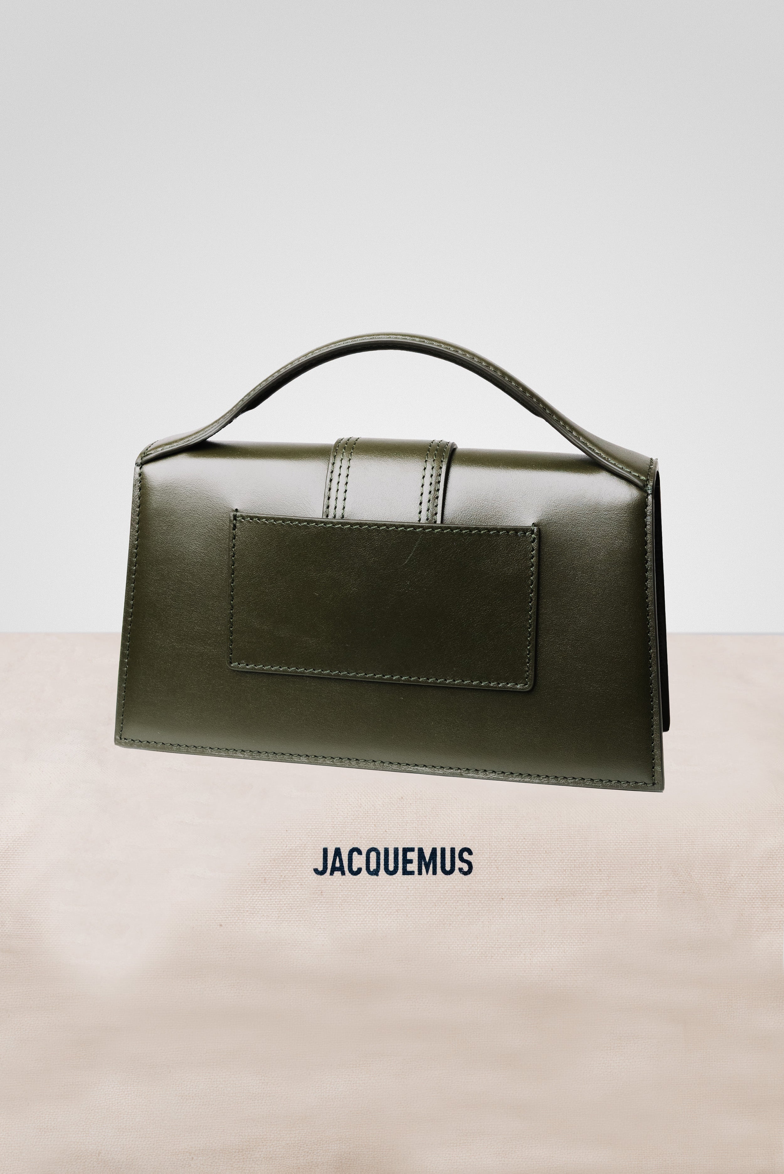 JACQUEMUS LE GRAND BAMBINO CROSSBODY FLAP BAG DARK OLIVE