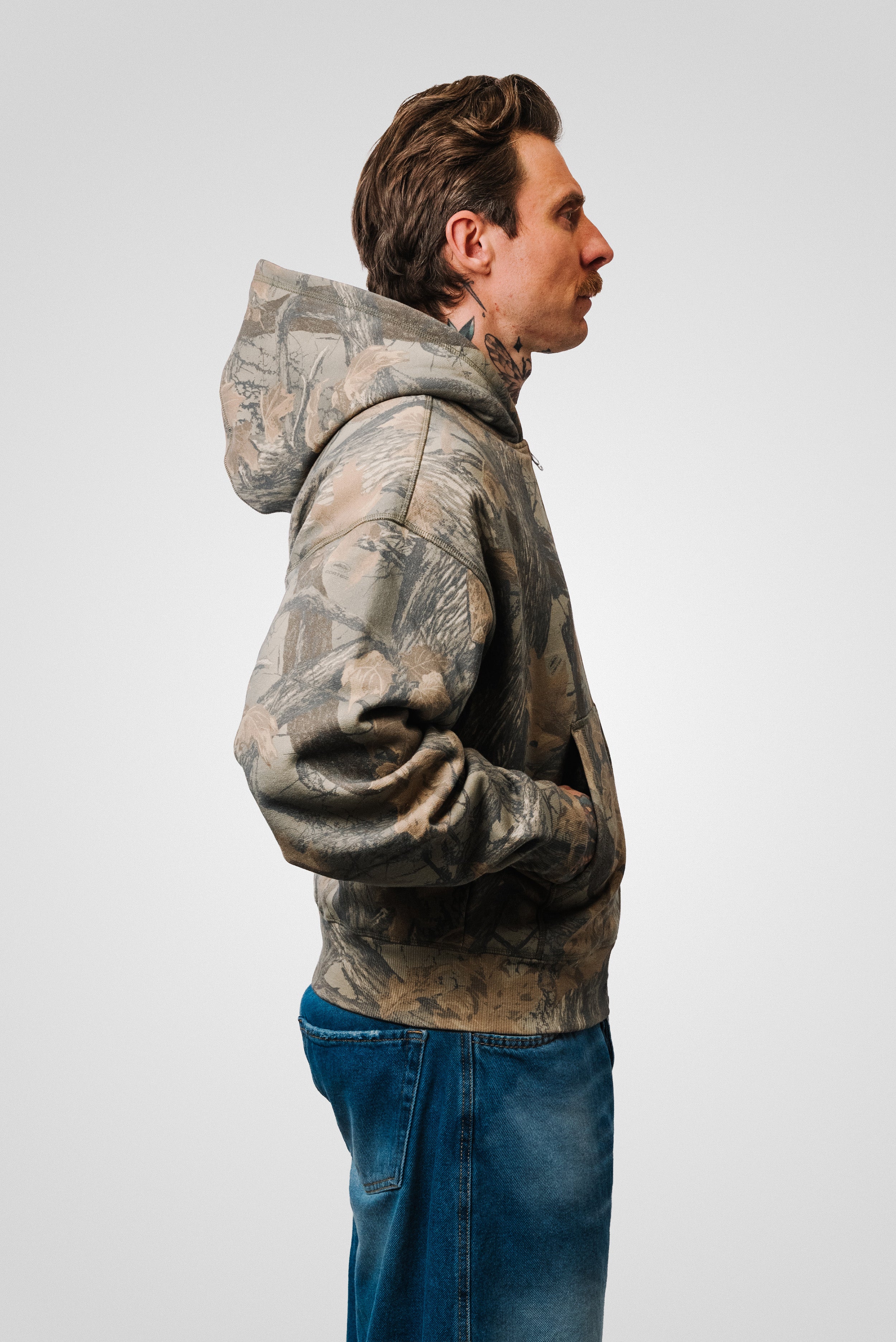 CORTEIZ ISLAND PUFF PINT ZIP HOODIE FOREST CAMO