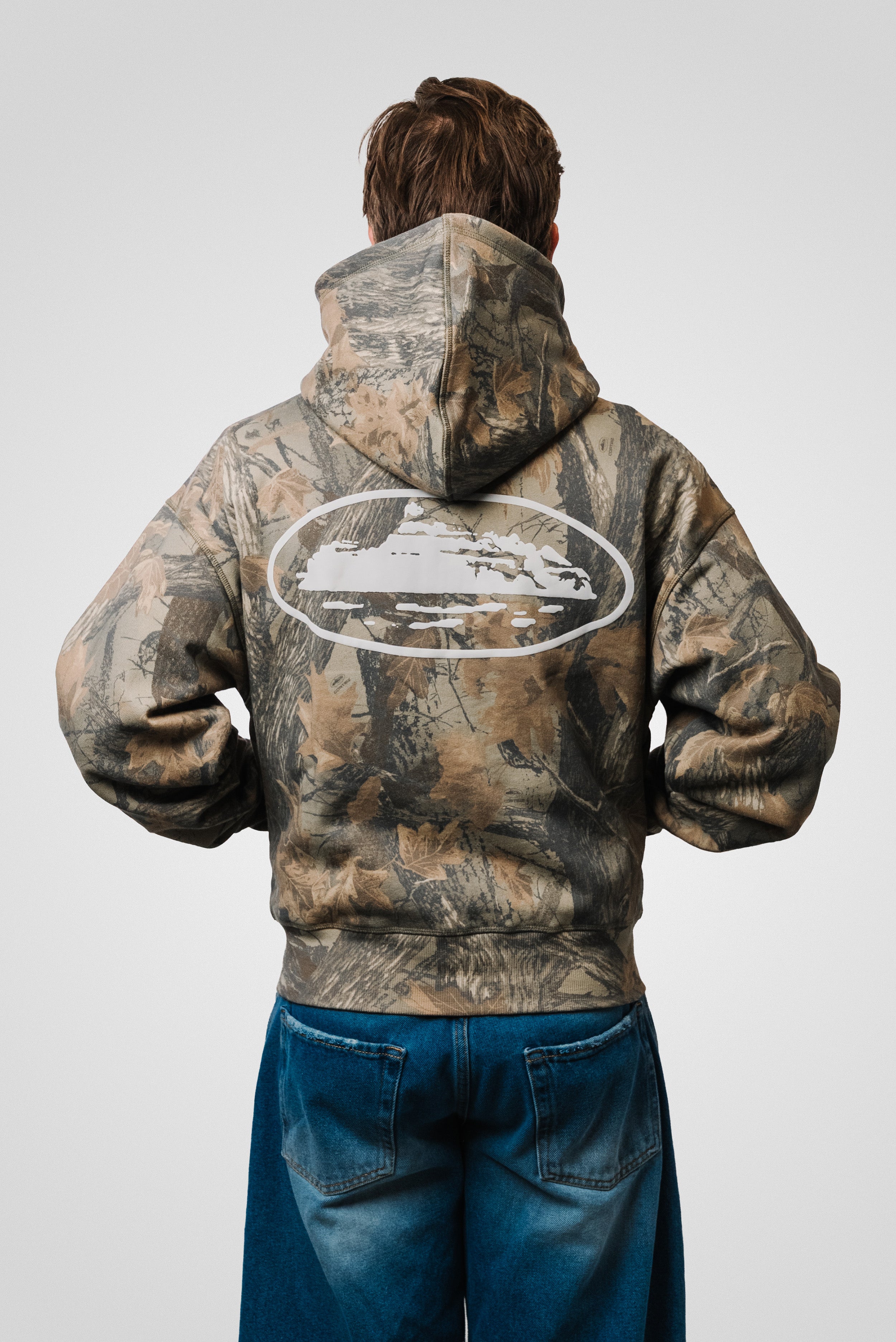 CORTEIZ ISLAND PUFF PINT ZIP HOODIE FOREST CAMO