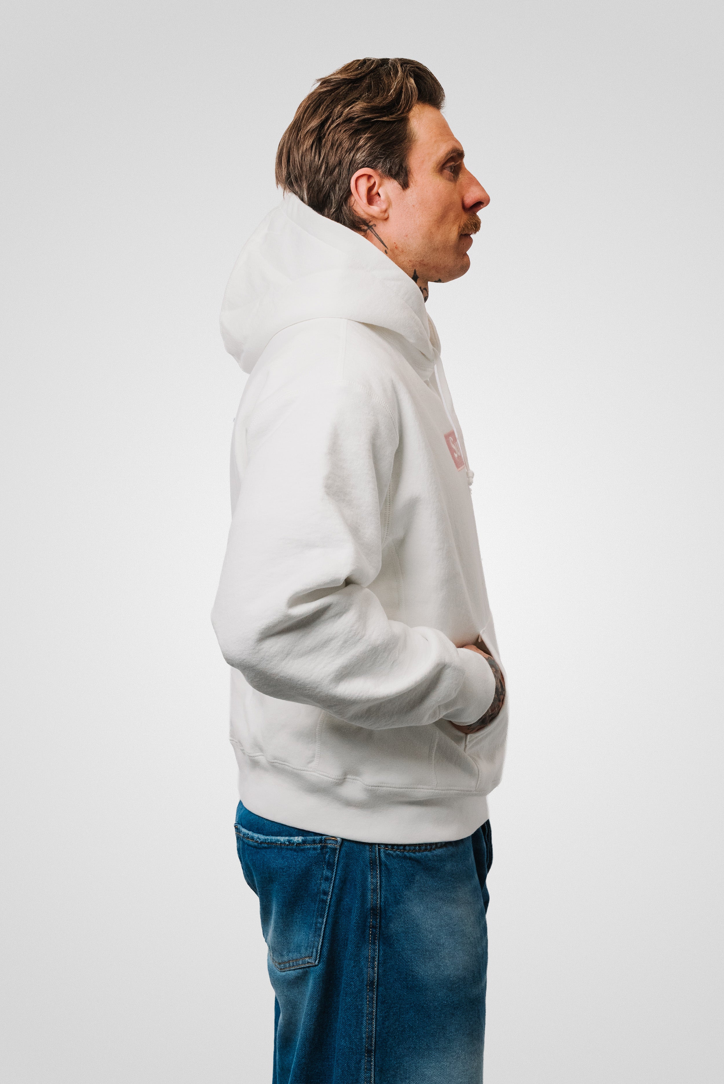 SUPREME BOX LOGO HOODIE FW25 WHITE PINK