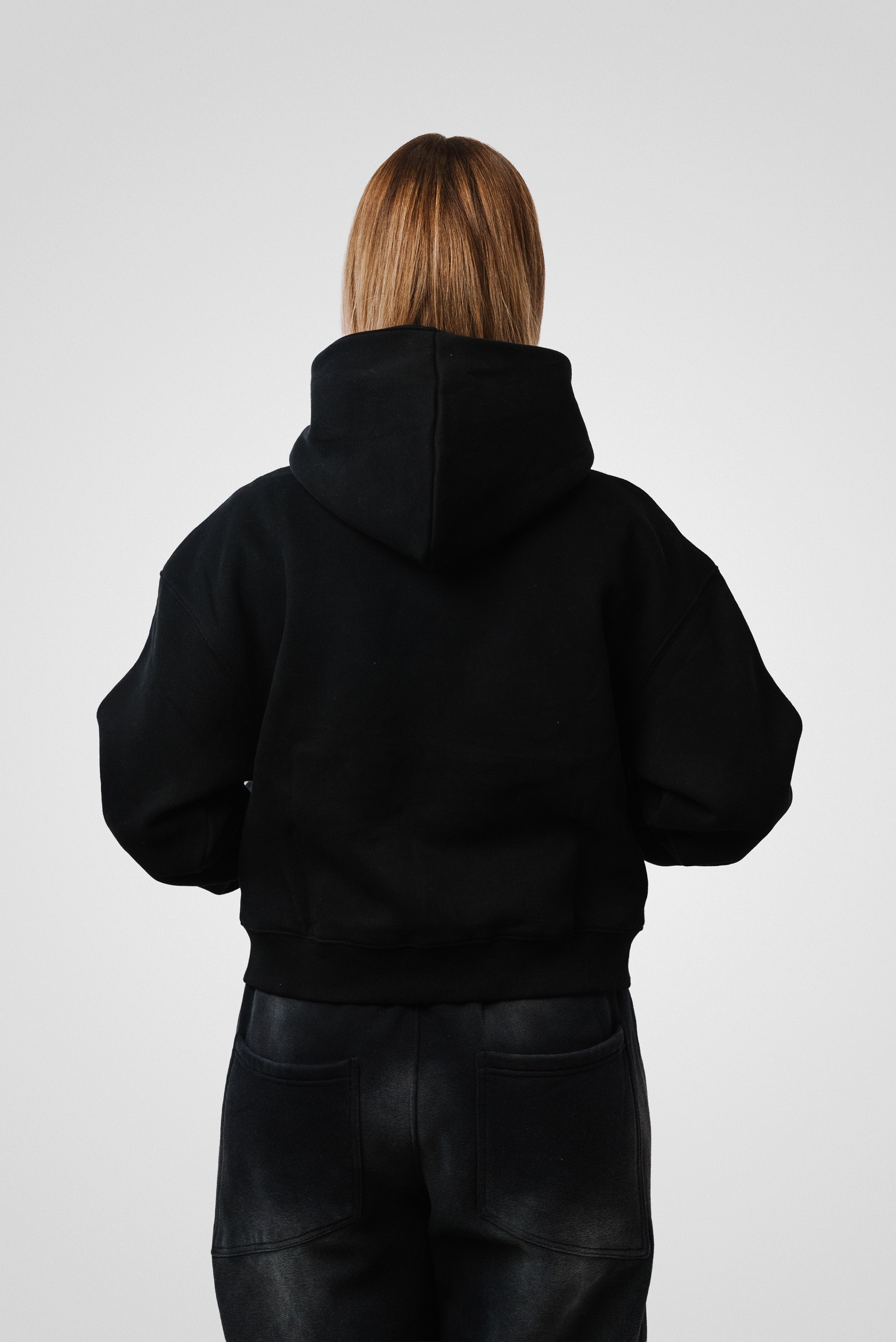 ZIP HOODIE BLACK - TheDoubleE