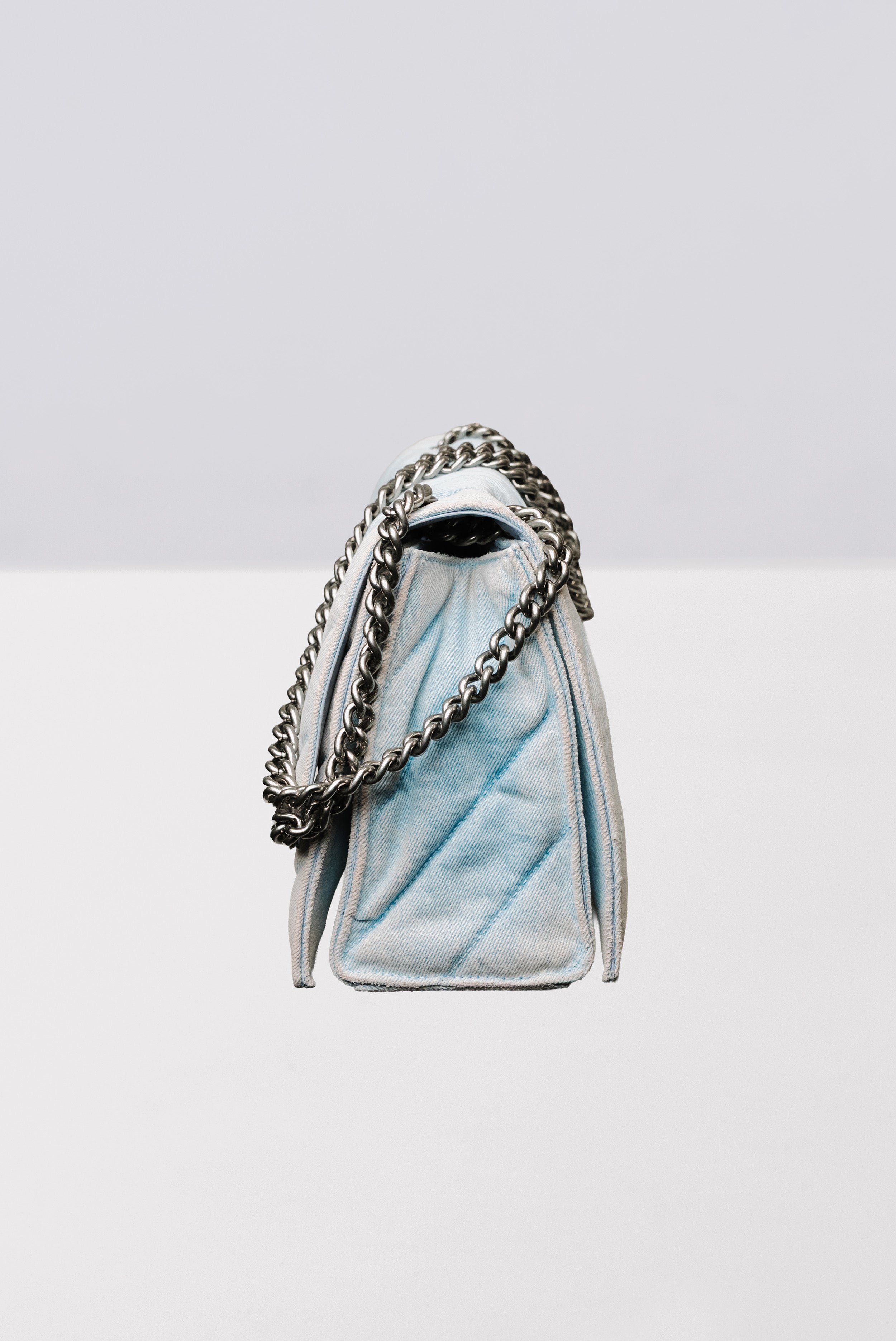 BALENCIAGA BORSA HOURGLASS BIG TOP HAND DENIM