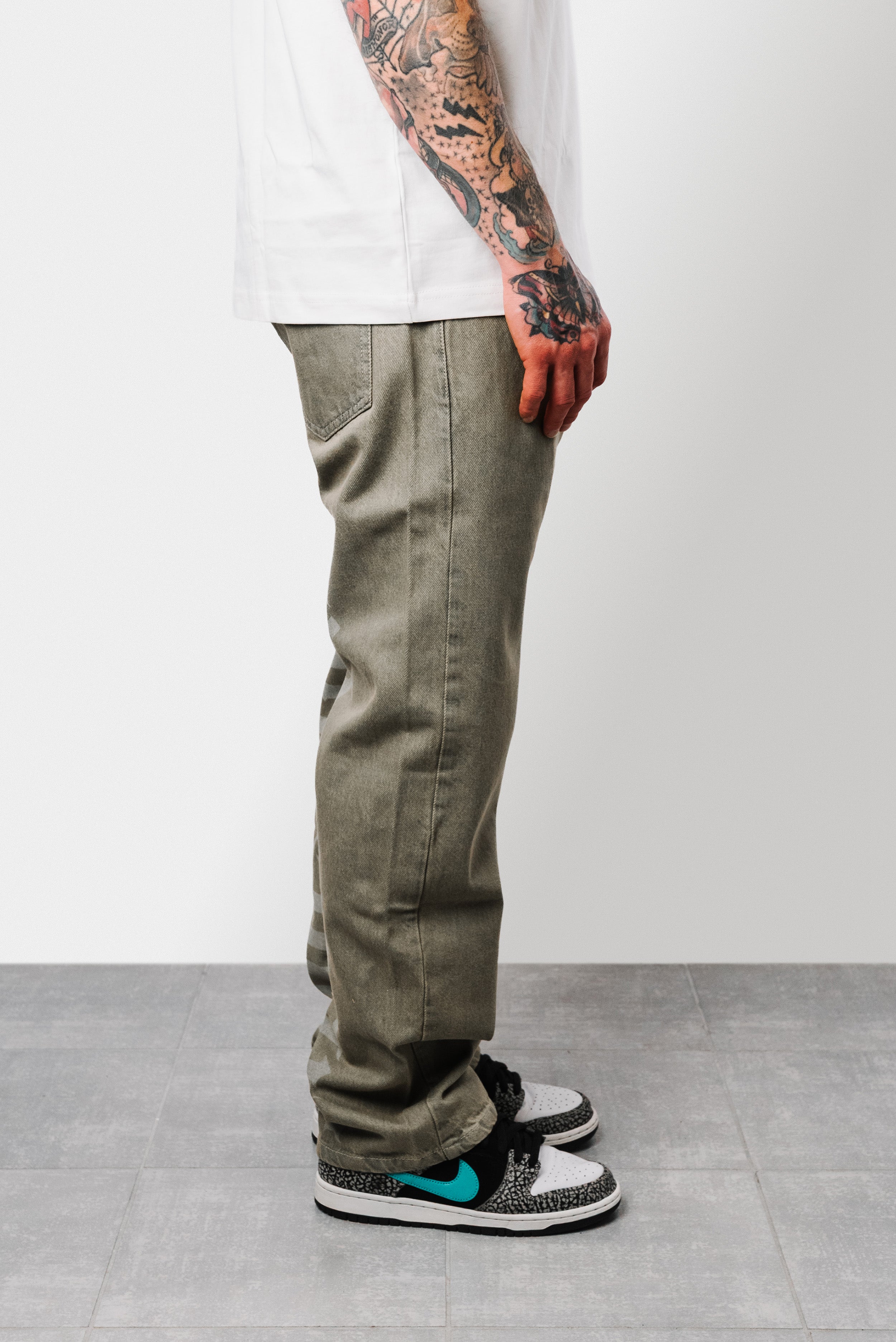 LASER DENIM JEANS GREEN - Sign Brand