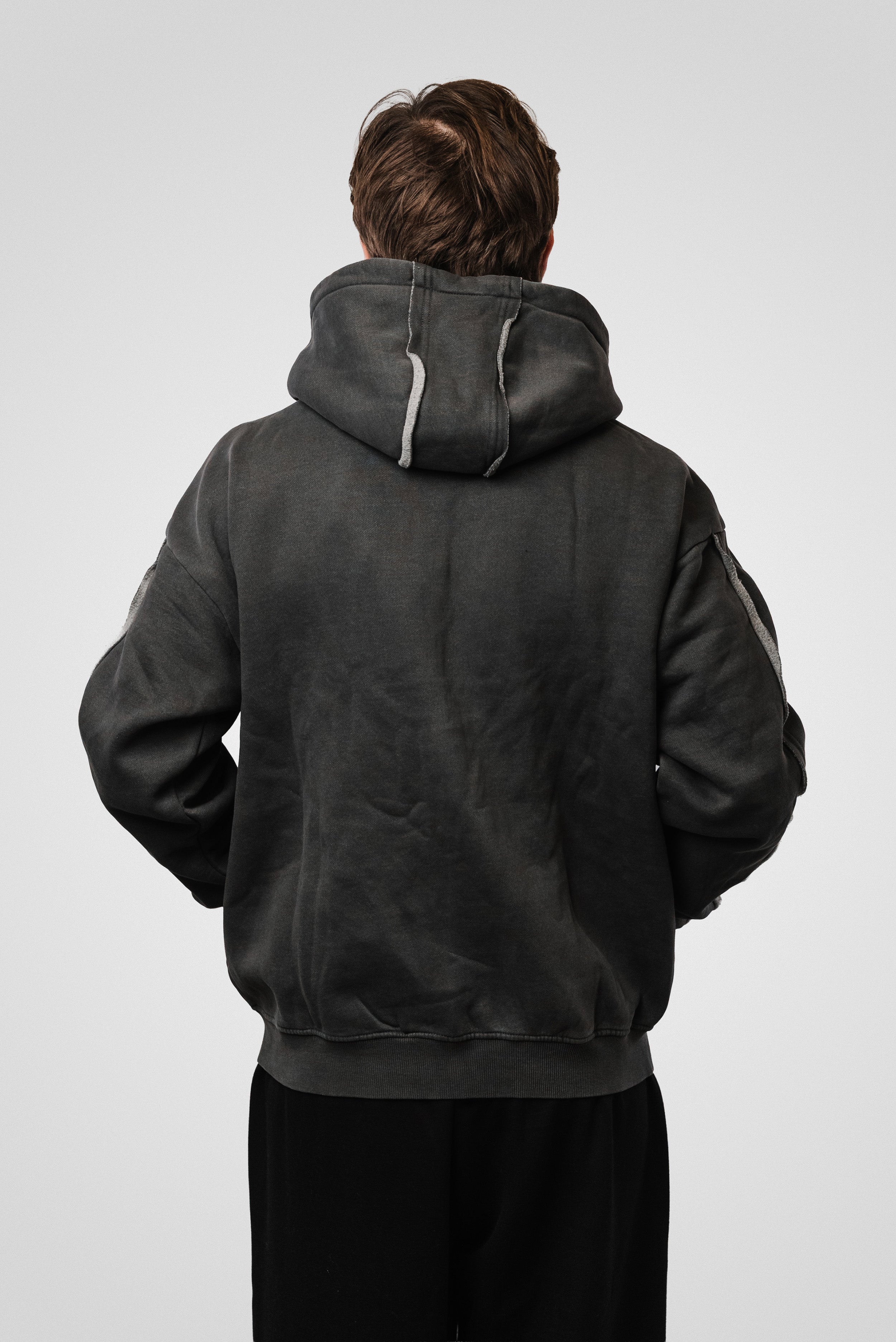 ZIP HOODIE DARK GREY - Shoebuya Design