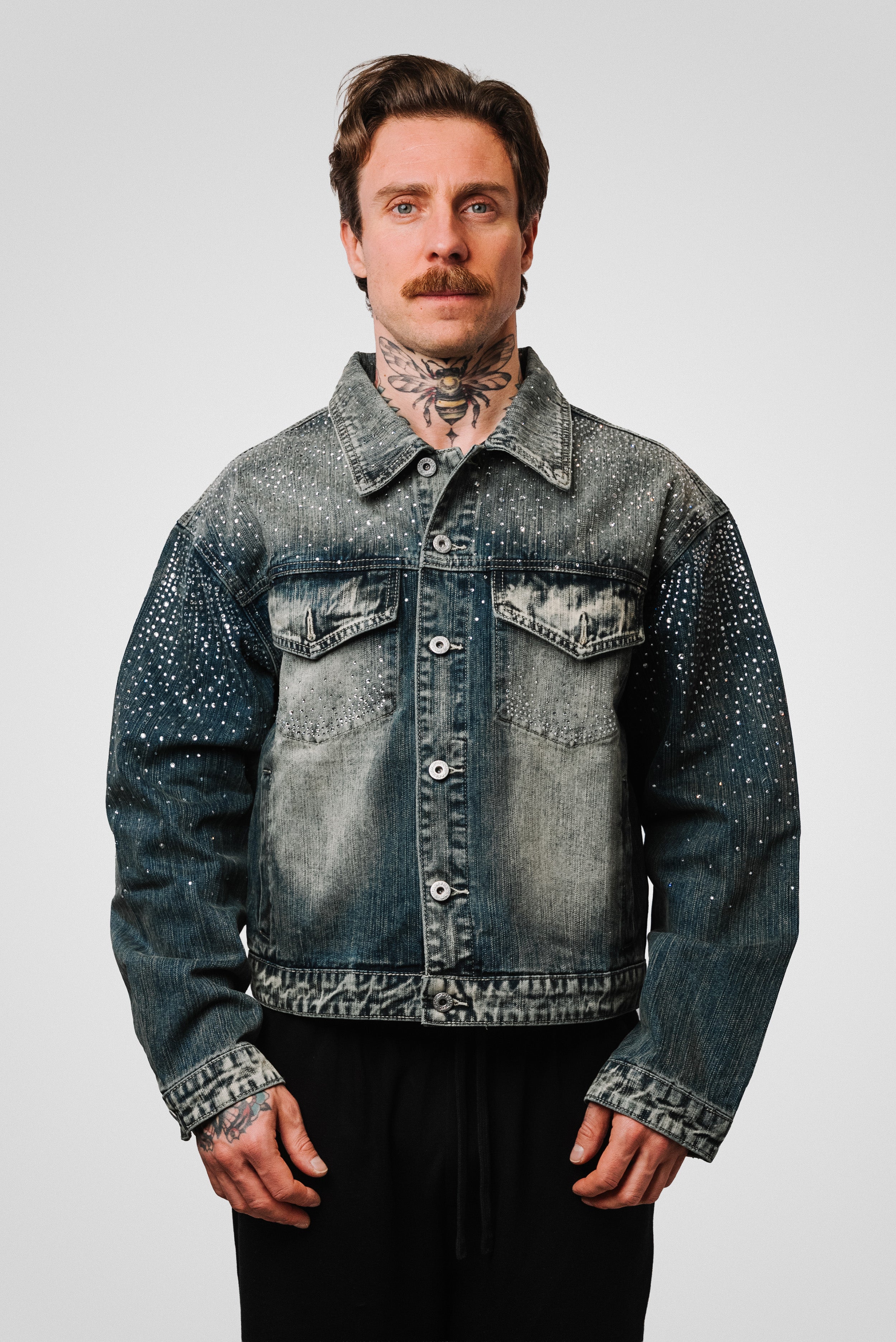 SAND SPARCKLY DENIM JACKET - Shoebuya Design