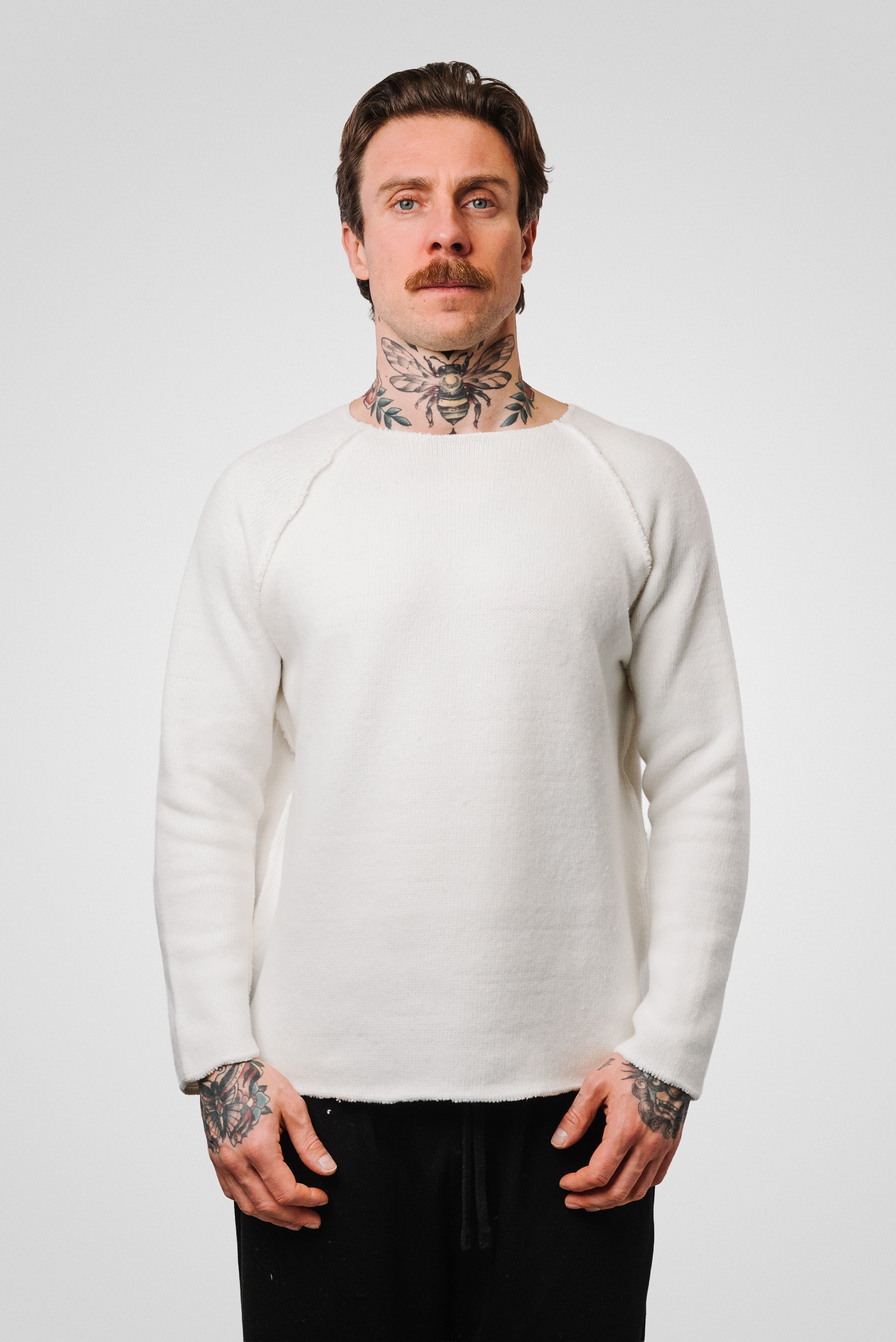 REVERSE WHITE SWEATER - Sign Brand