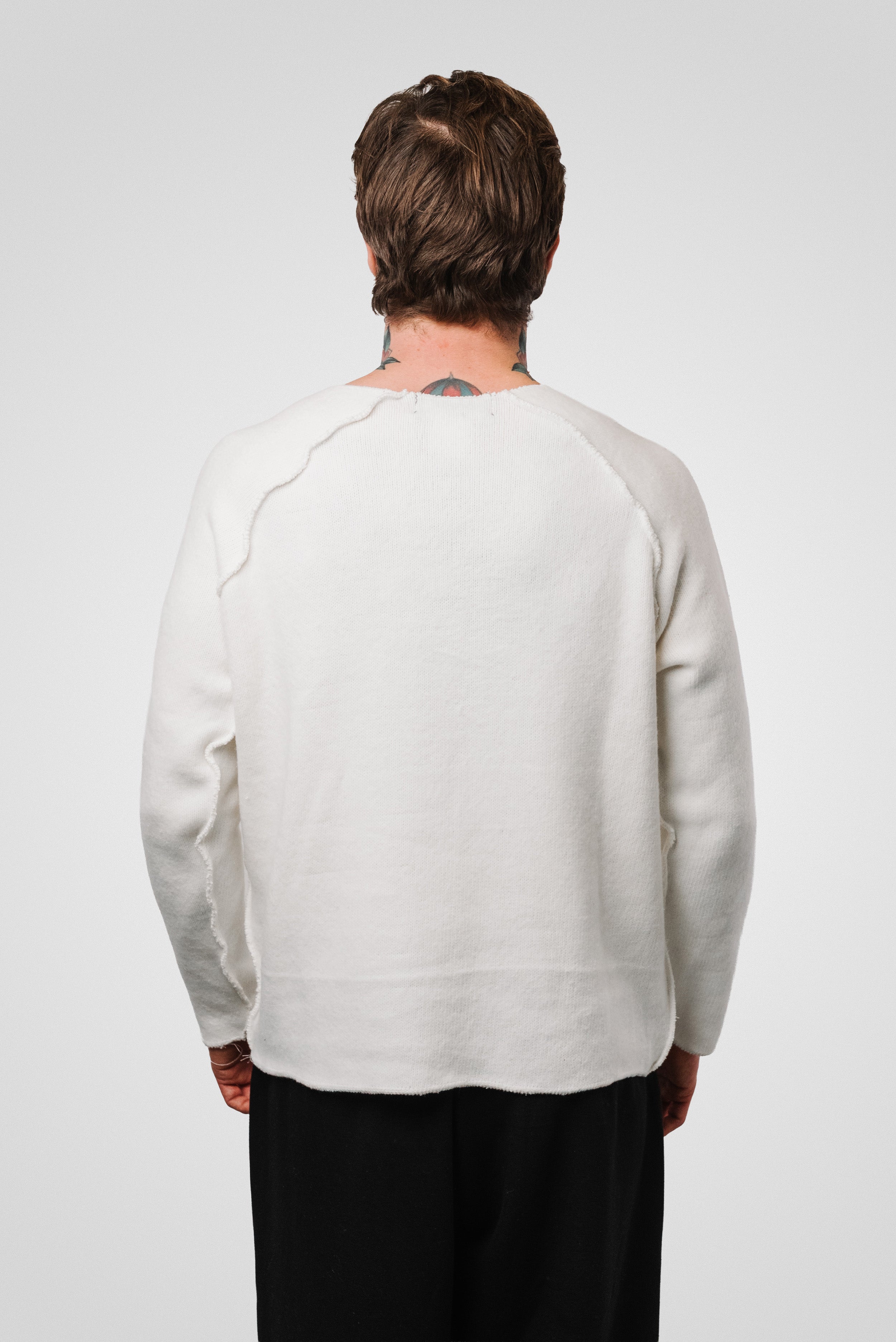 REVERSE WHITE SWEATER - Sign Brand