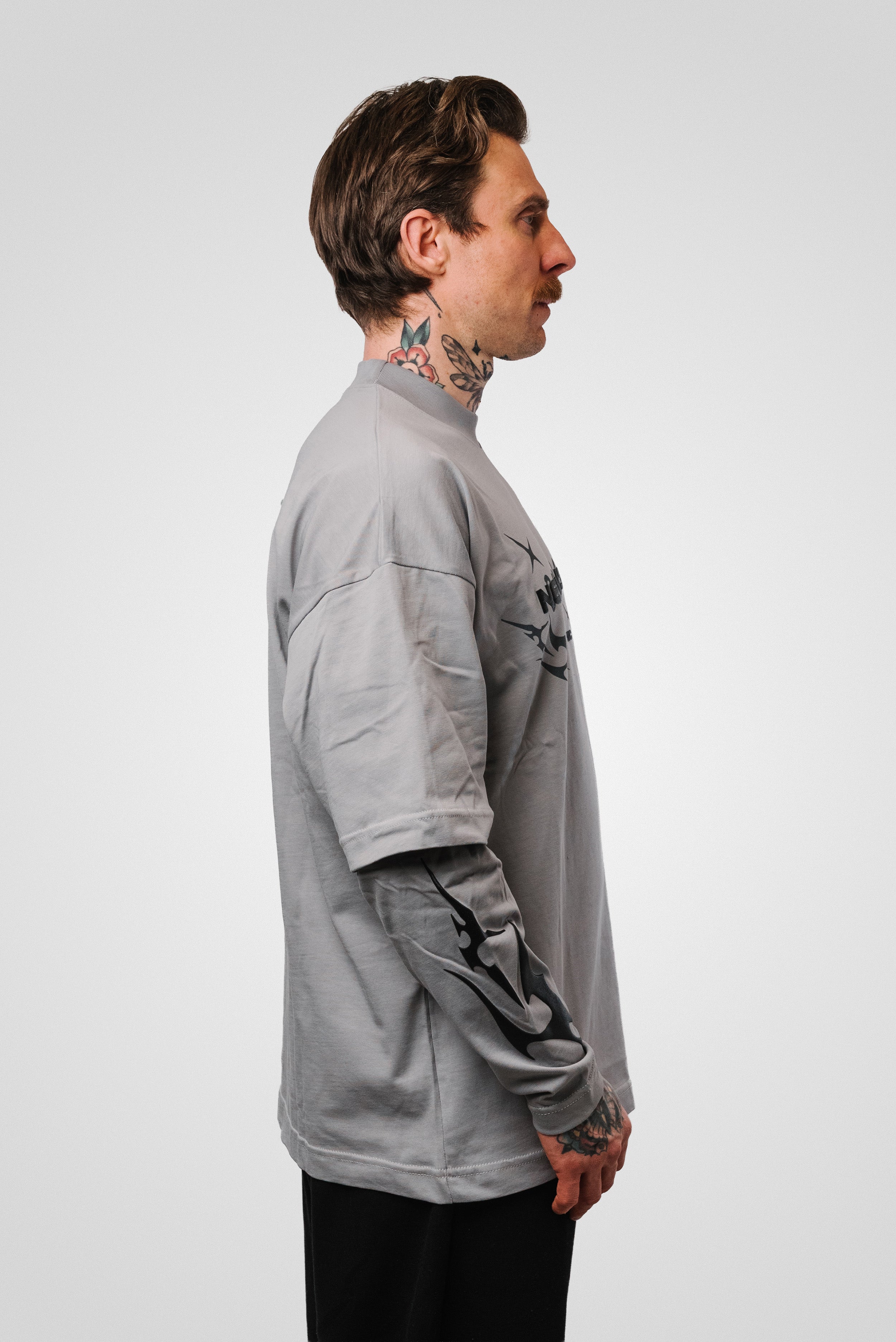 NEVER INSIDE DOUBLE LONGSLEEVE GREY