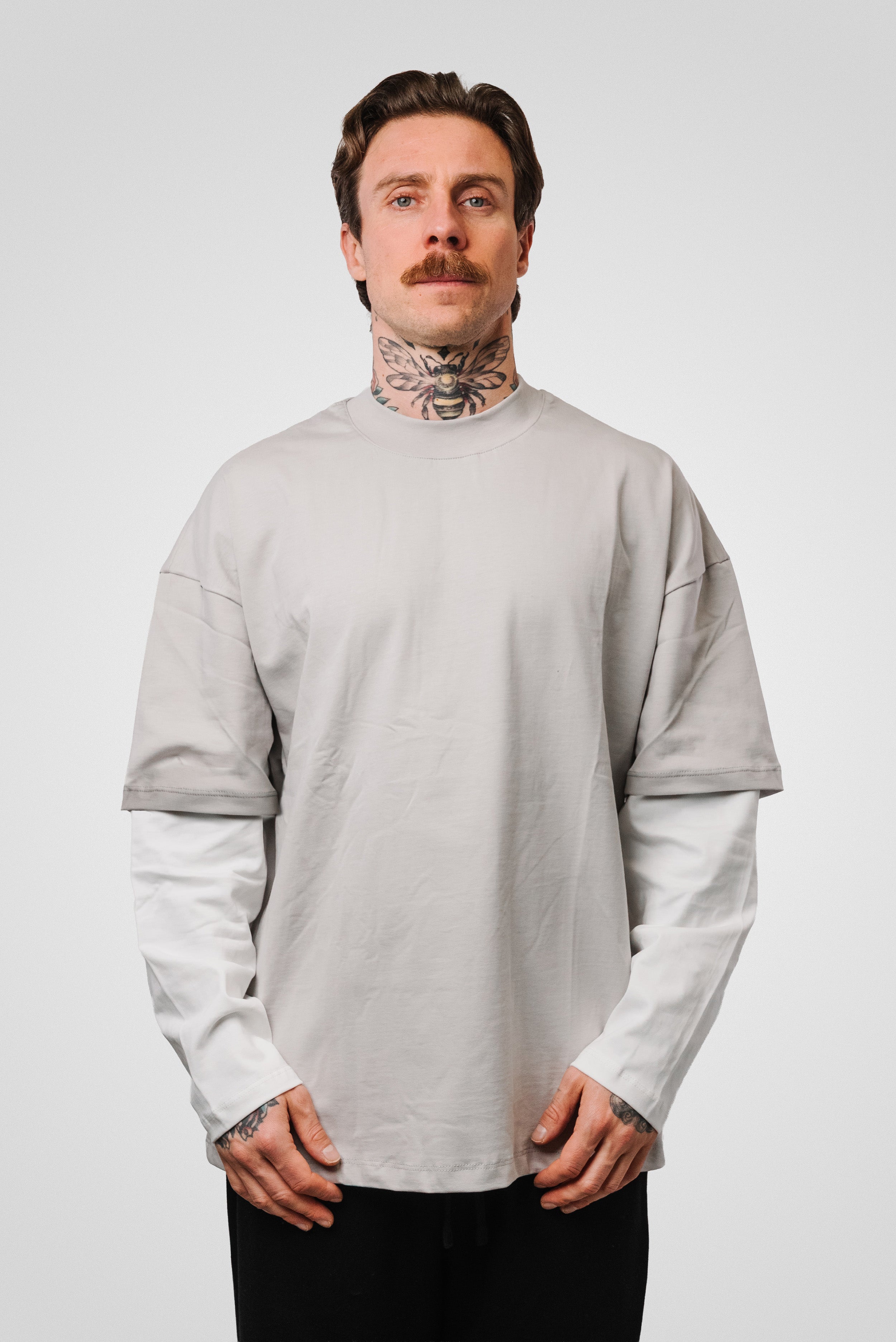 DOUBLE LONGSLEEVE TEE GREY - Replacement Brand