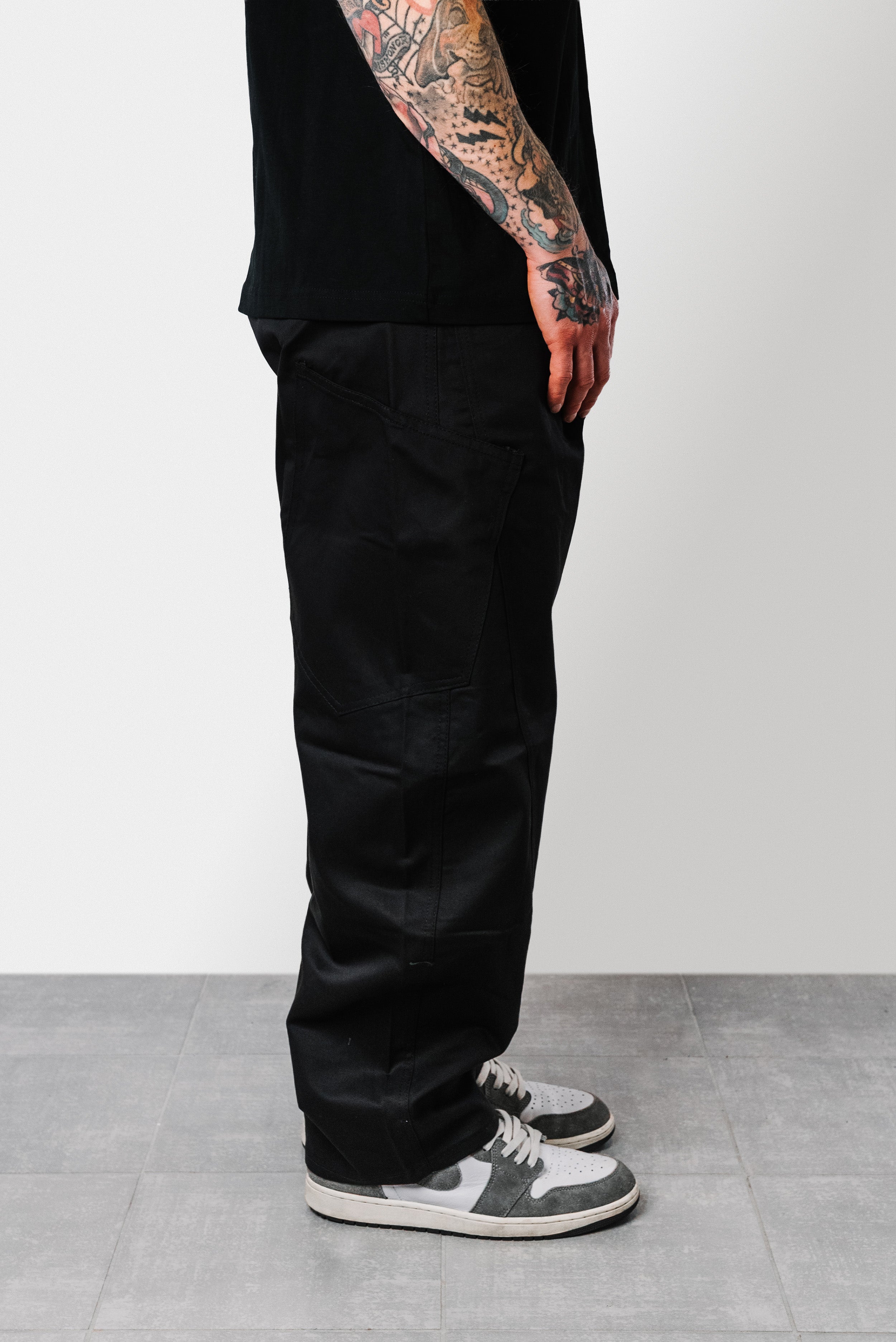 BASIC CARGO BLACK JEANS - Replacement Brand