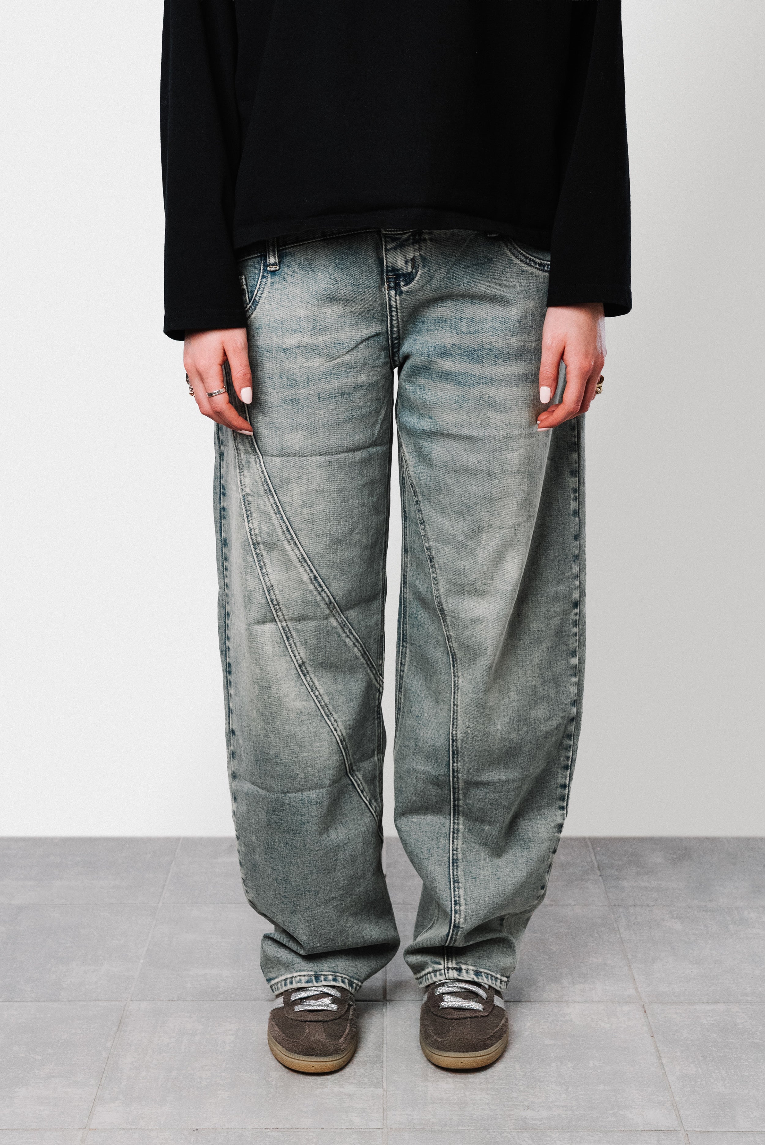 DOUBLE LAYER WOMEN BAGGY JEANS - Shoebuya Design