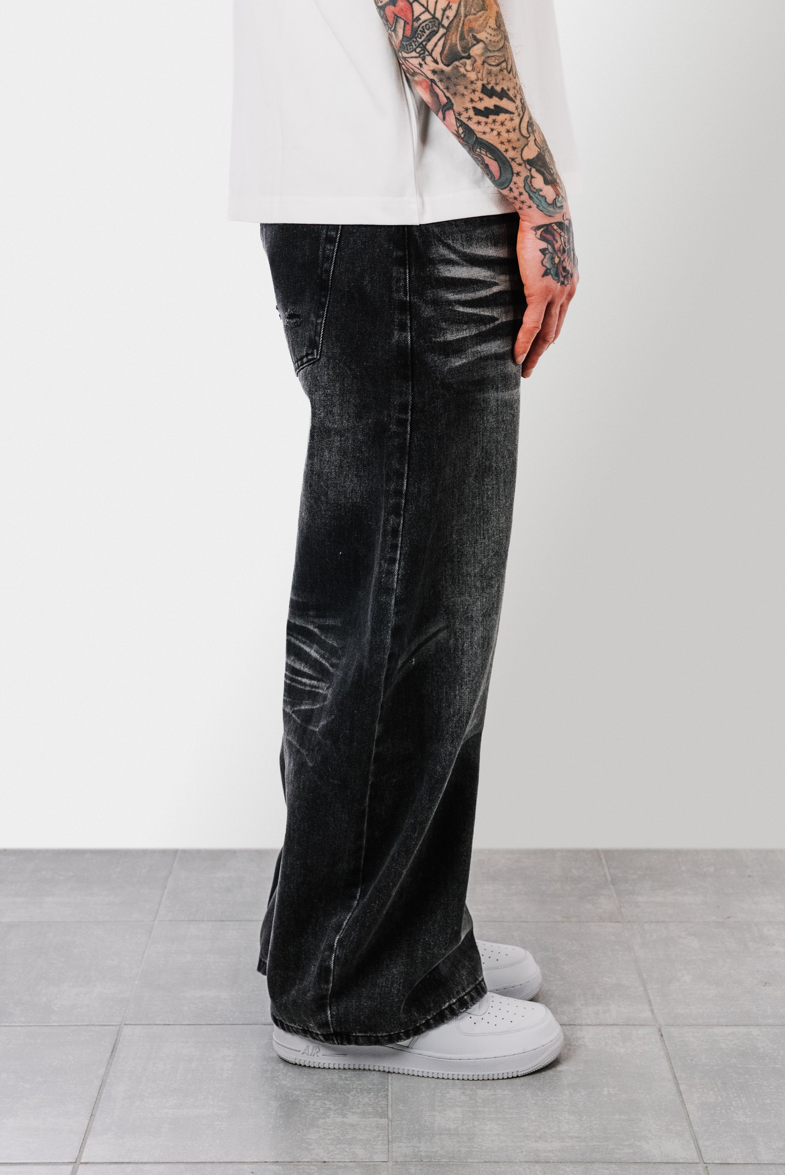 SCRATCH BLACK DENIM  - Shoebuya Design