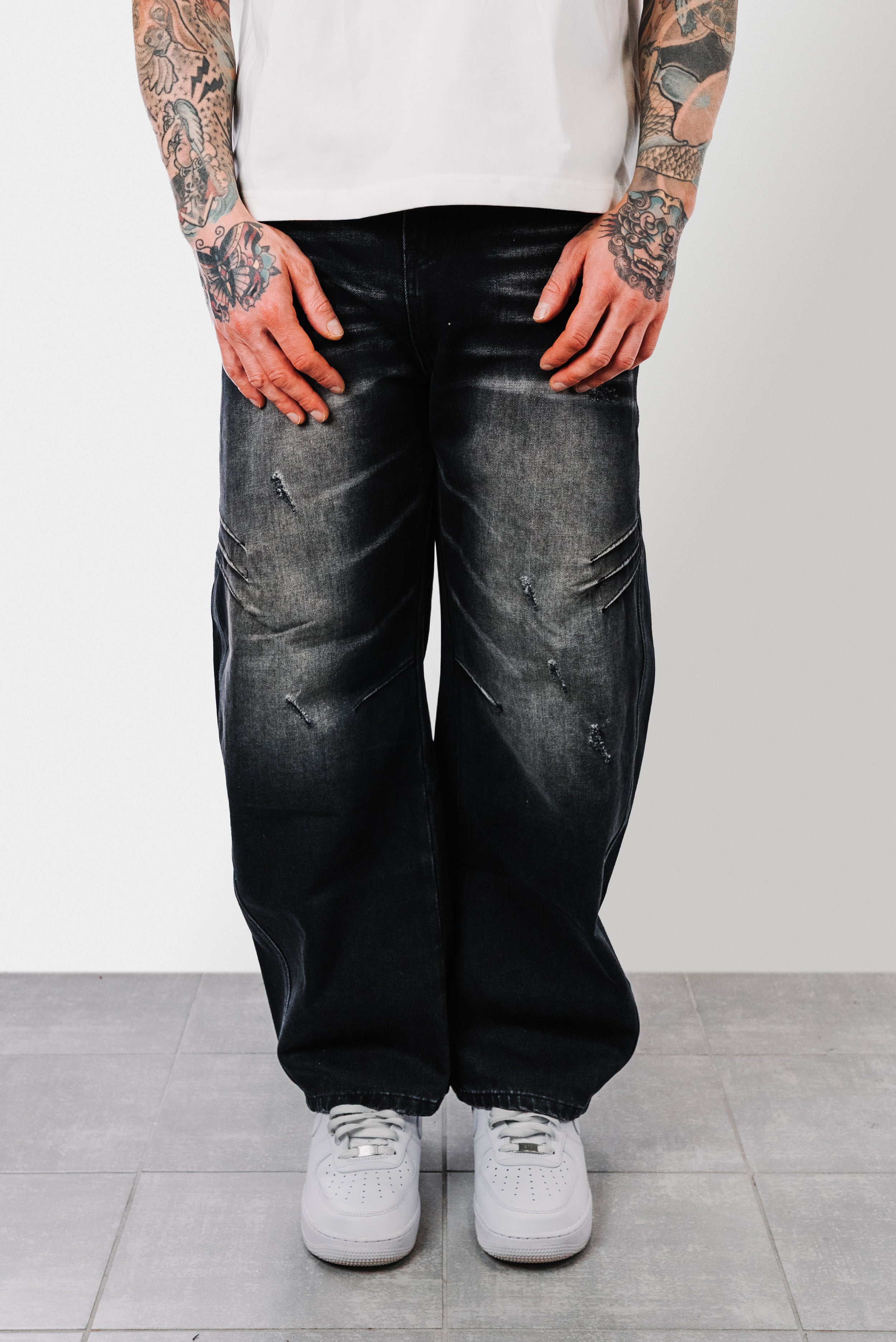NUV WASHED BAGGY JEANS - Shoebuya Design