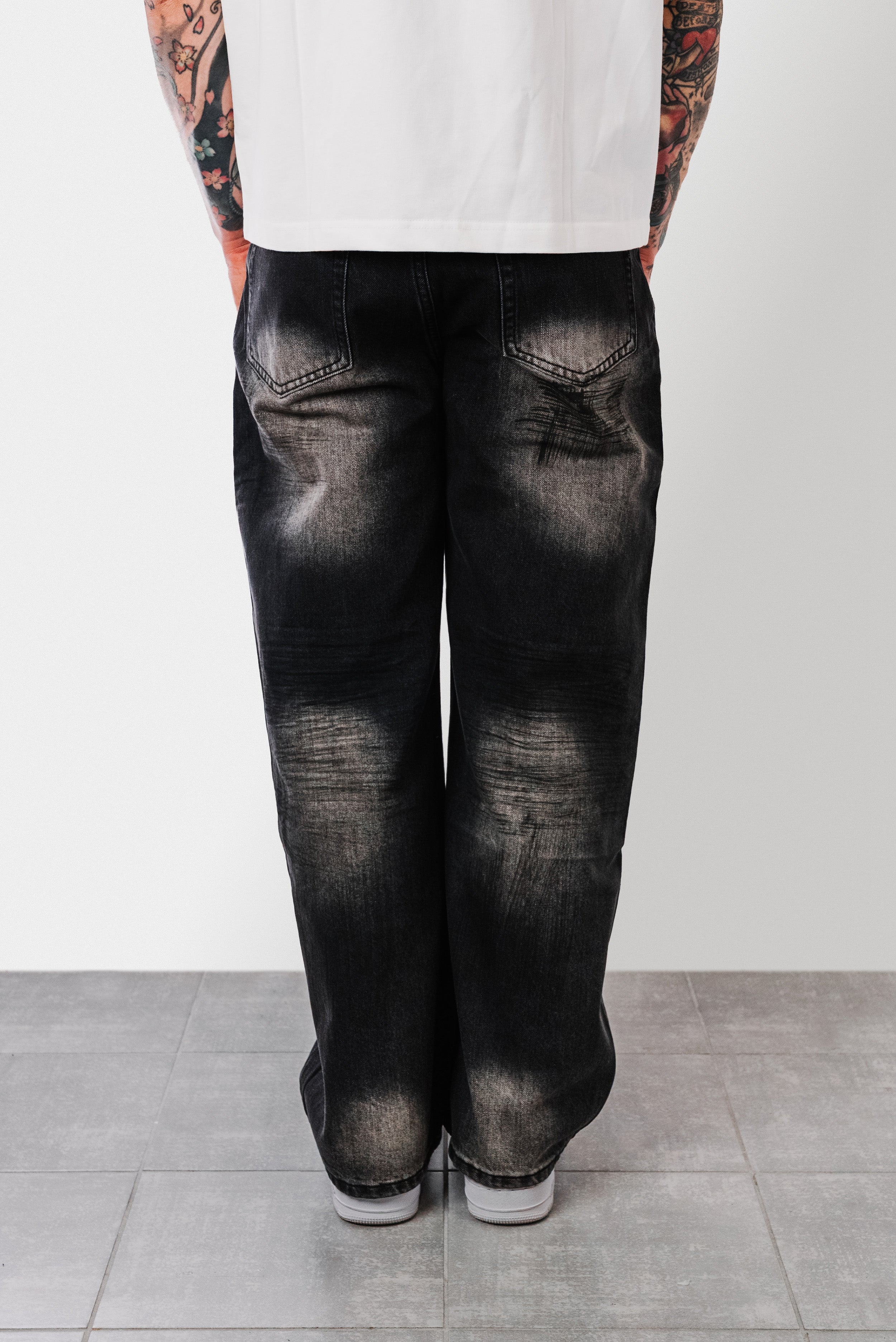 STRIADE DENIM BLACK JEANS - Shoebuya Design