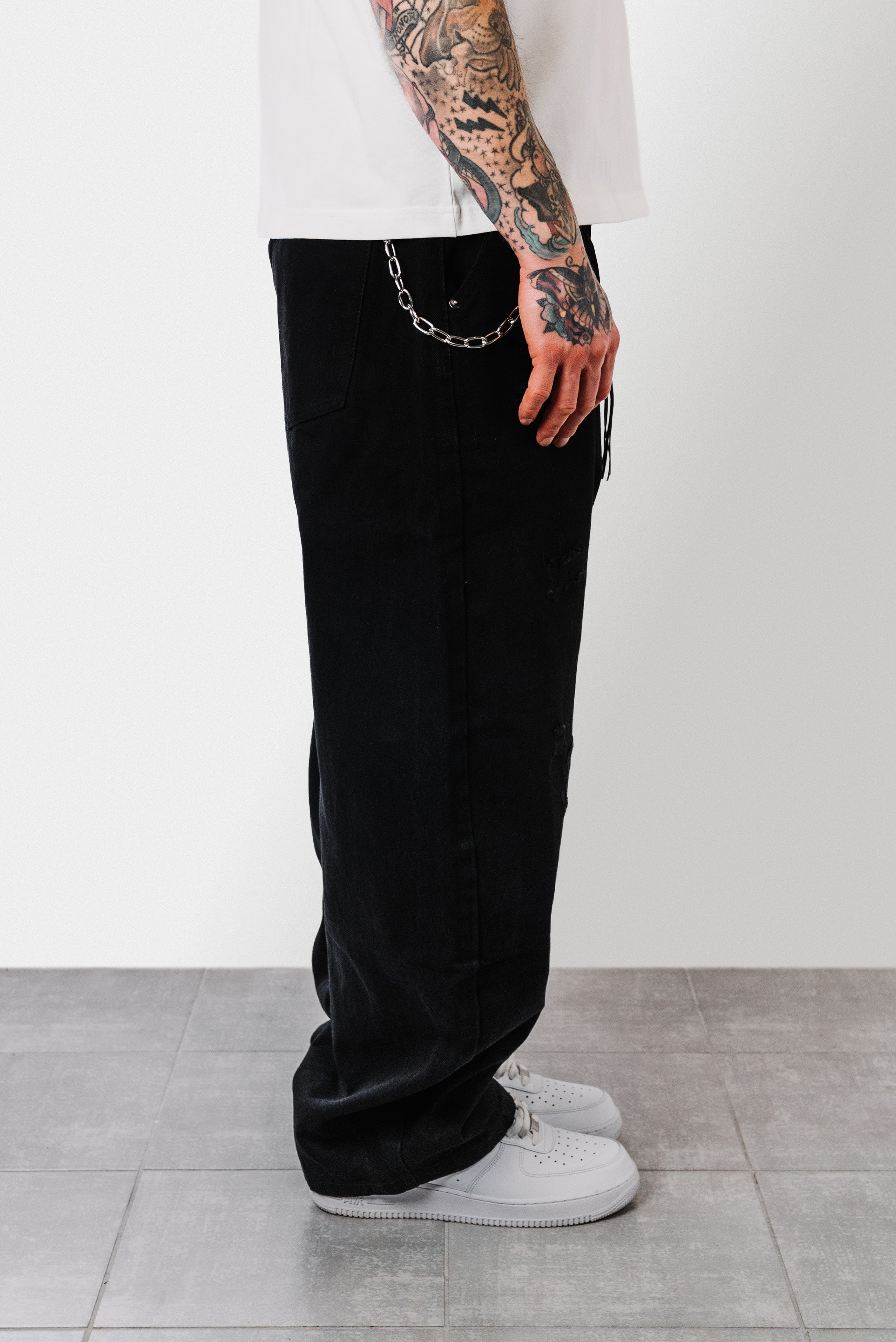 HARD BAGGY BLACK JEANS - Shoebuya Design