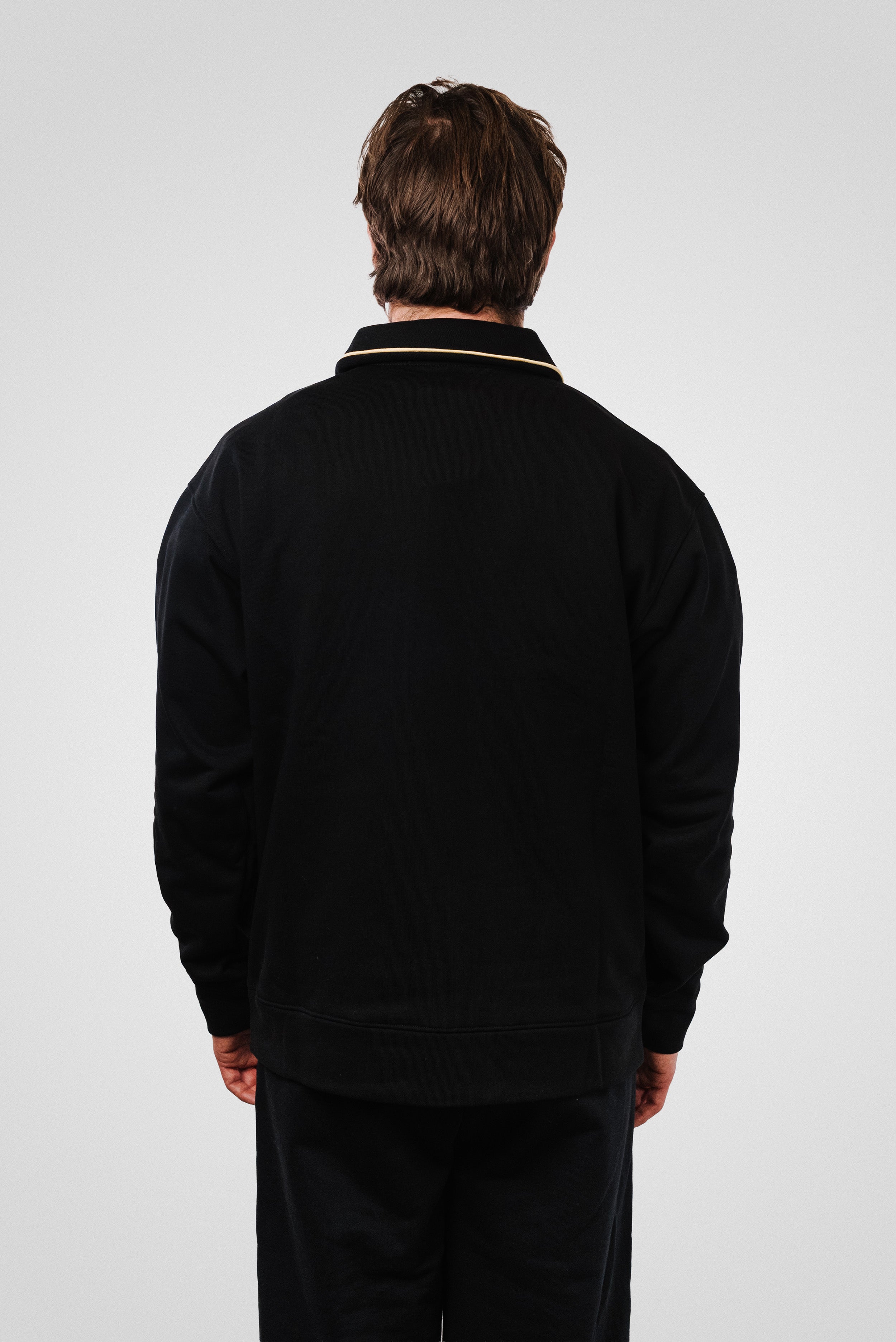 BLACK POLO ZIP LONGSLEEVE - Vision Of Super