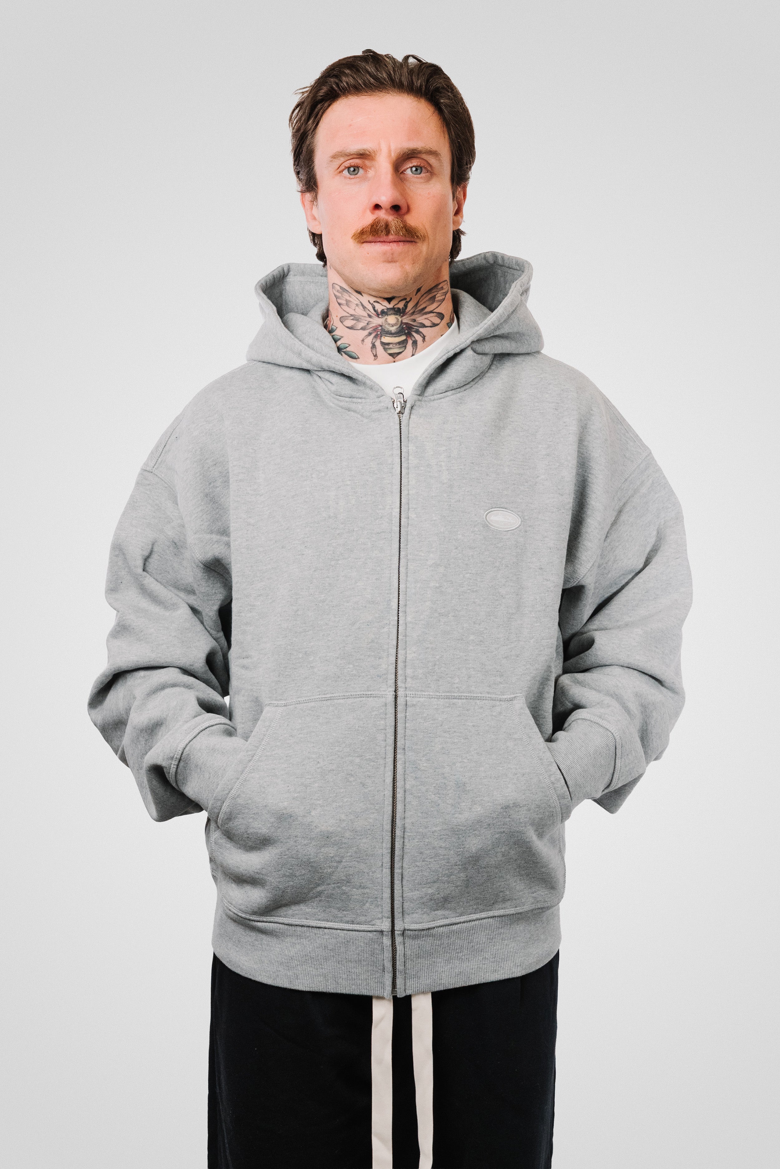 CORTEIZ MINI ISLAND ZIP HOODIE HEATHER GREY