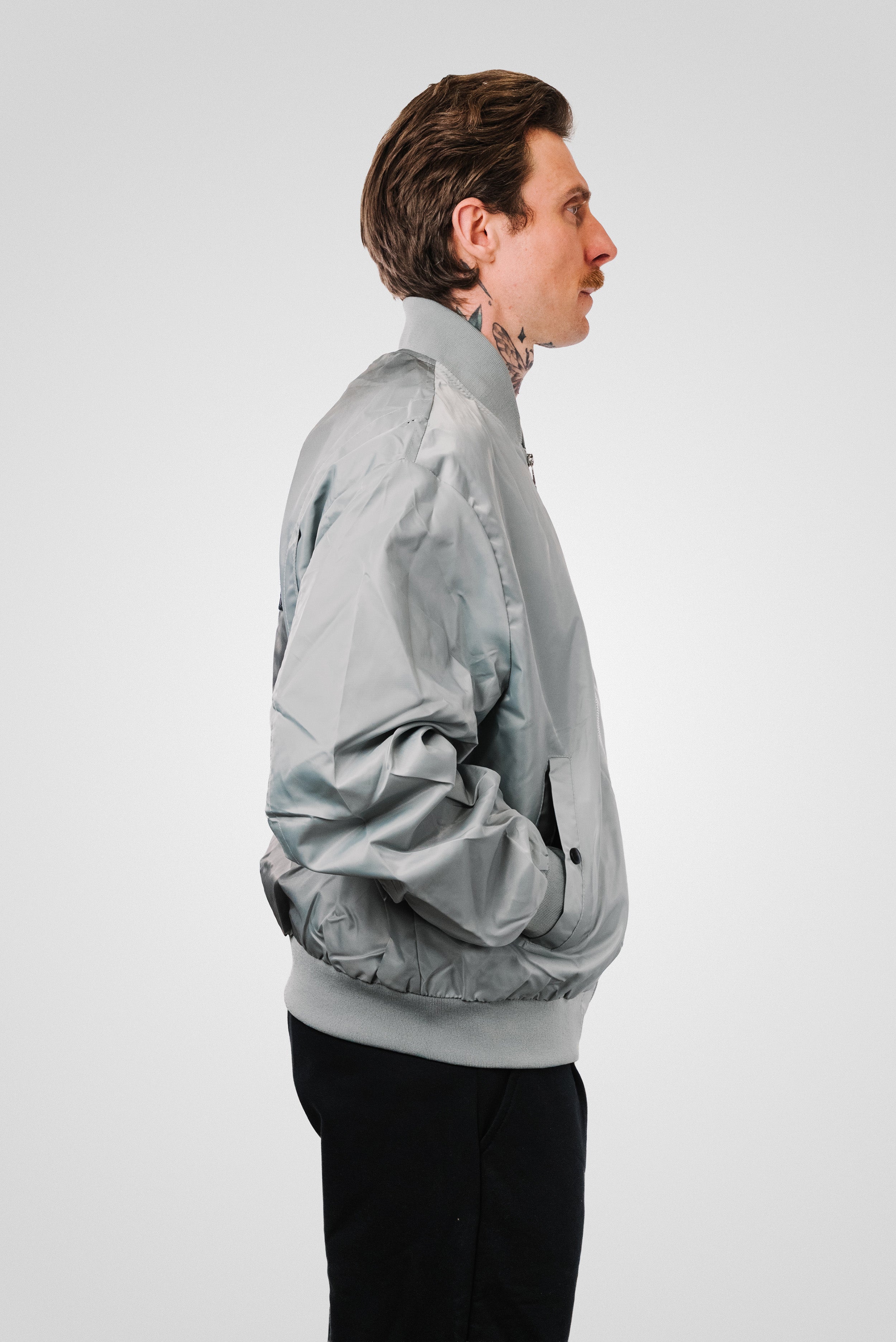 WIN GREY NYLON JACKET - Shoebuya Design