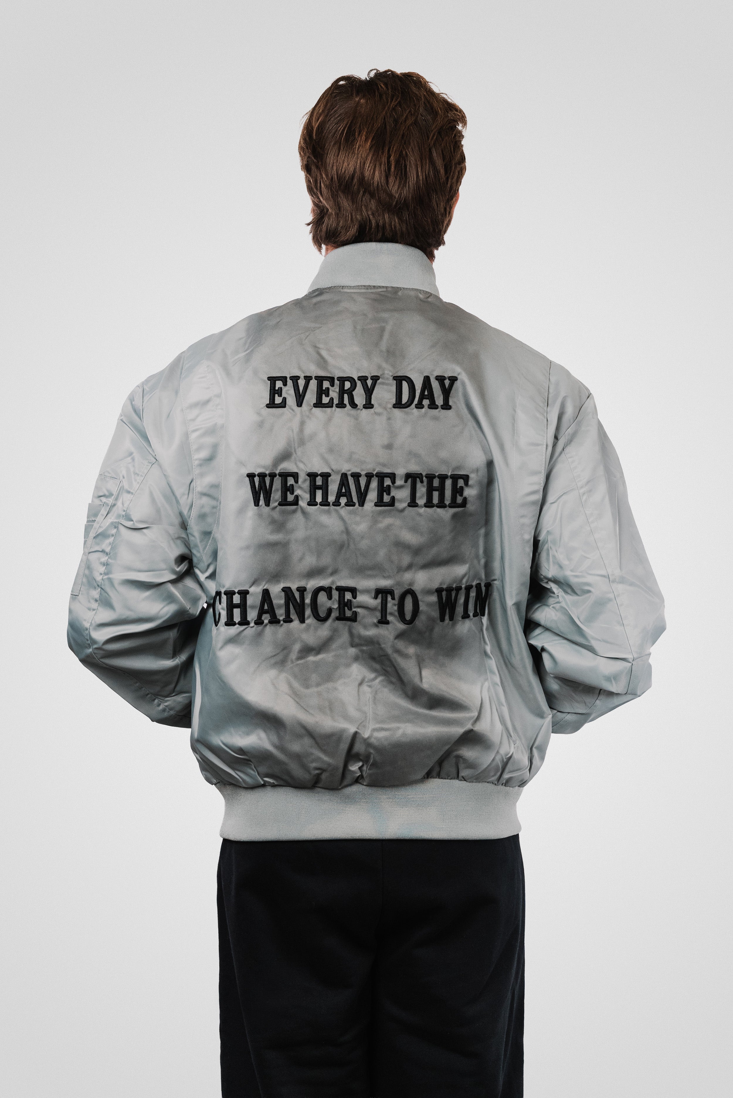 WIN GREY NYLON JACKET - Shoebuya Design