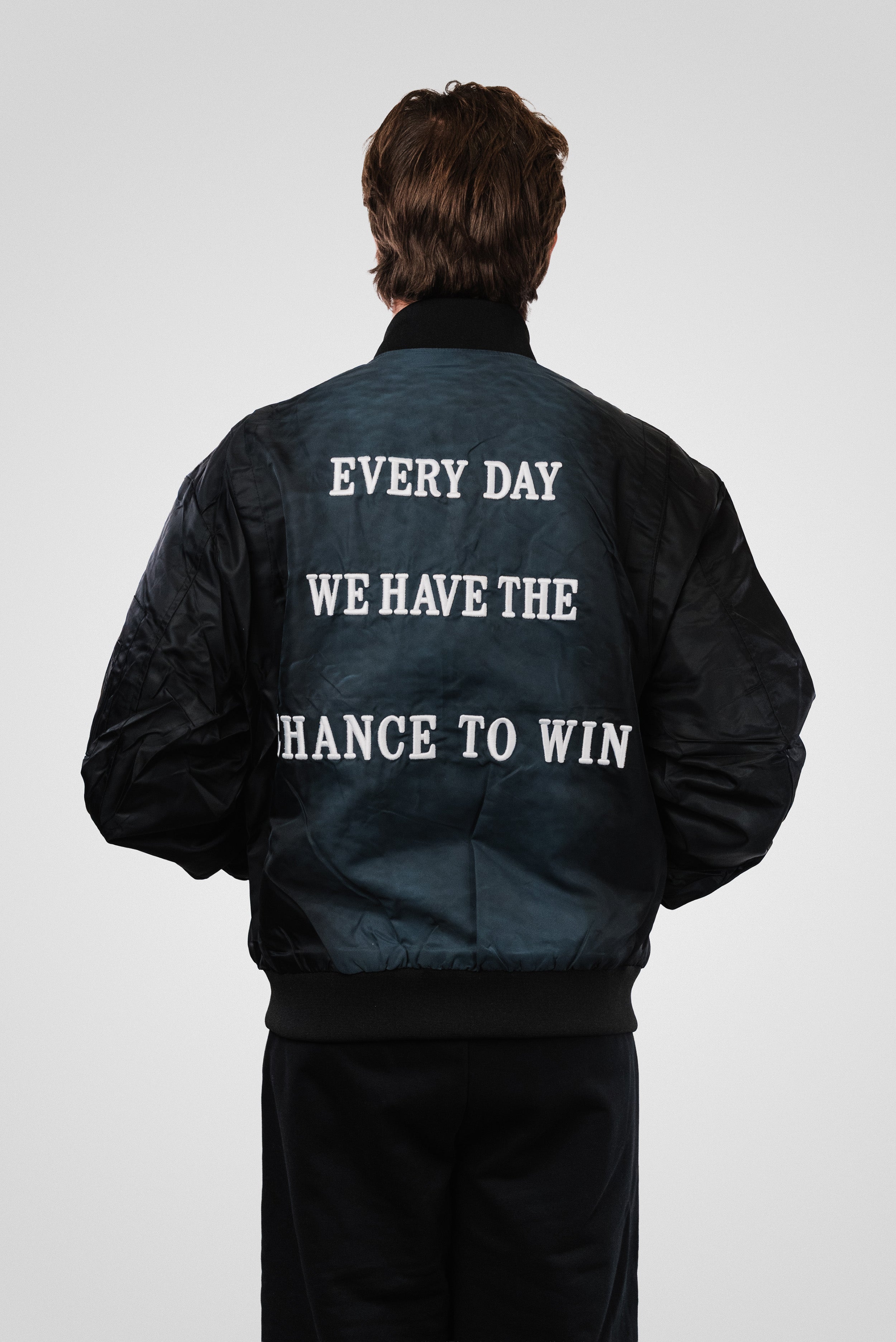 WIN BLACK NYLON JACKET - Shoebuya Design