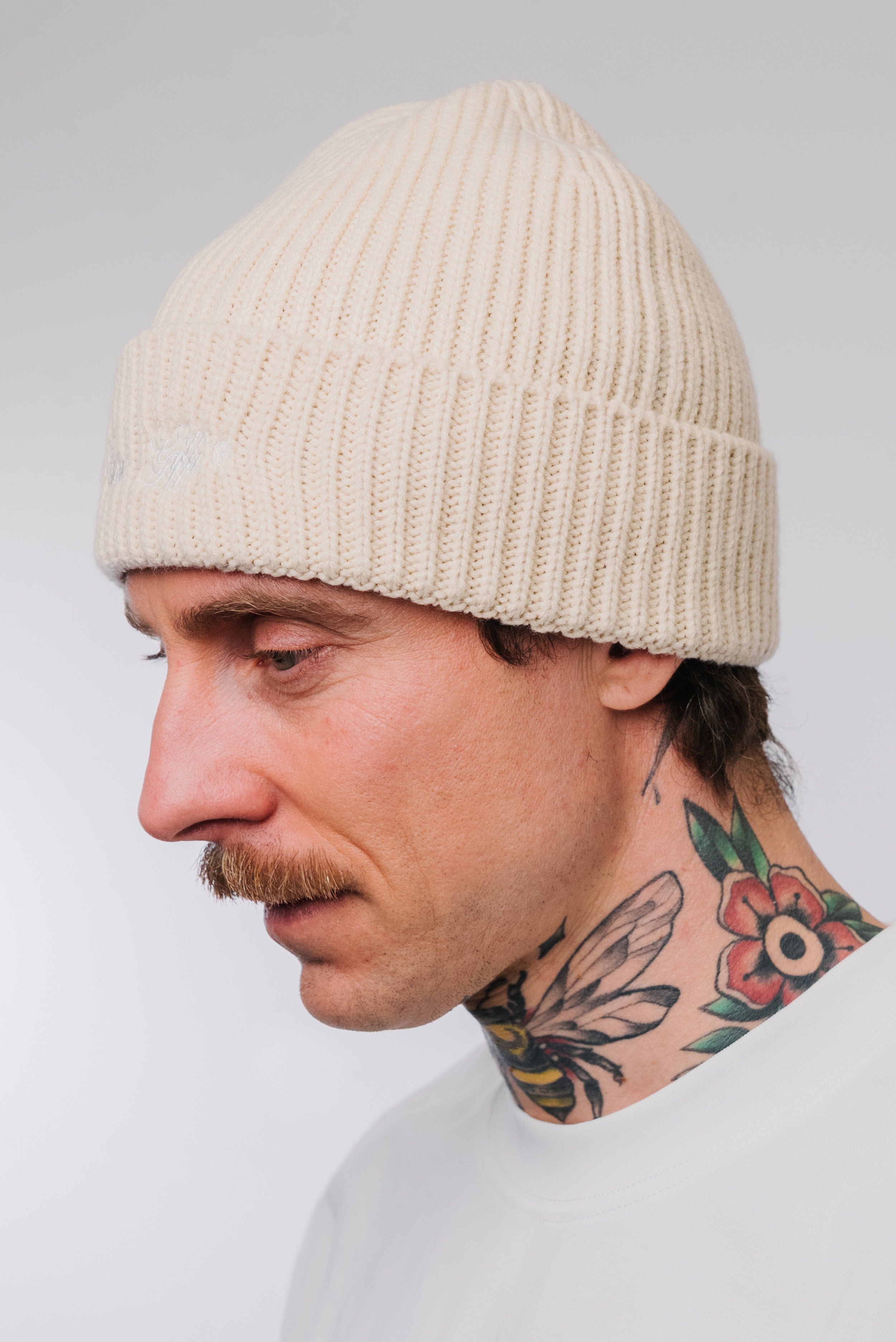 LOGO BEANIE OFF WHITE - ALESSIO GIFFI