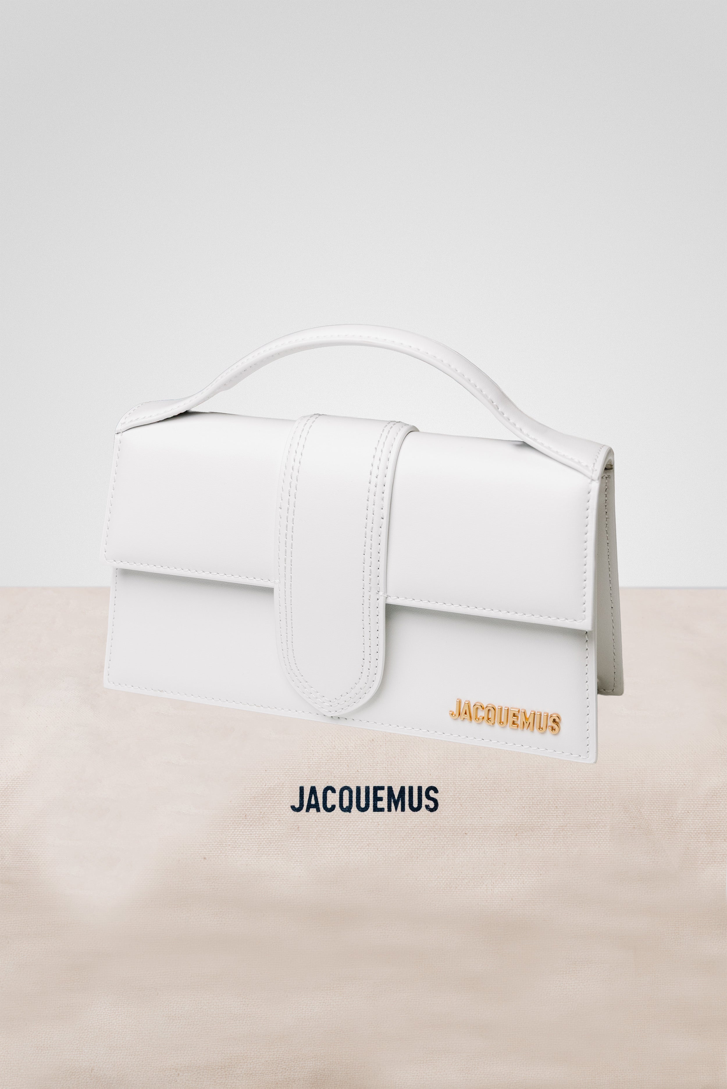 JACQUEMUS LE GRAND BAMBINO CROSSBODY STRAP HANDBAG WHITE