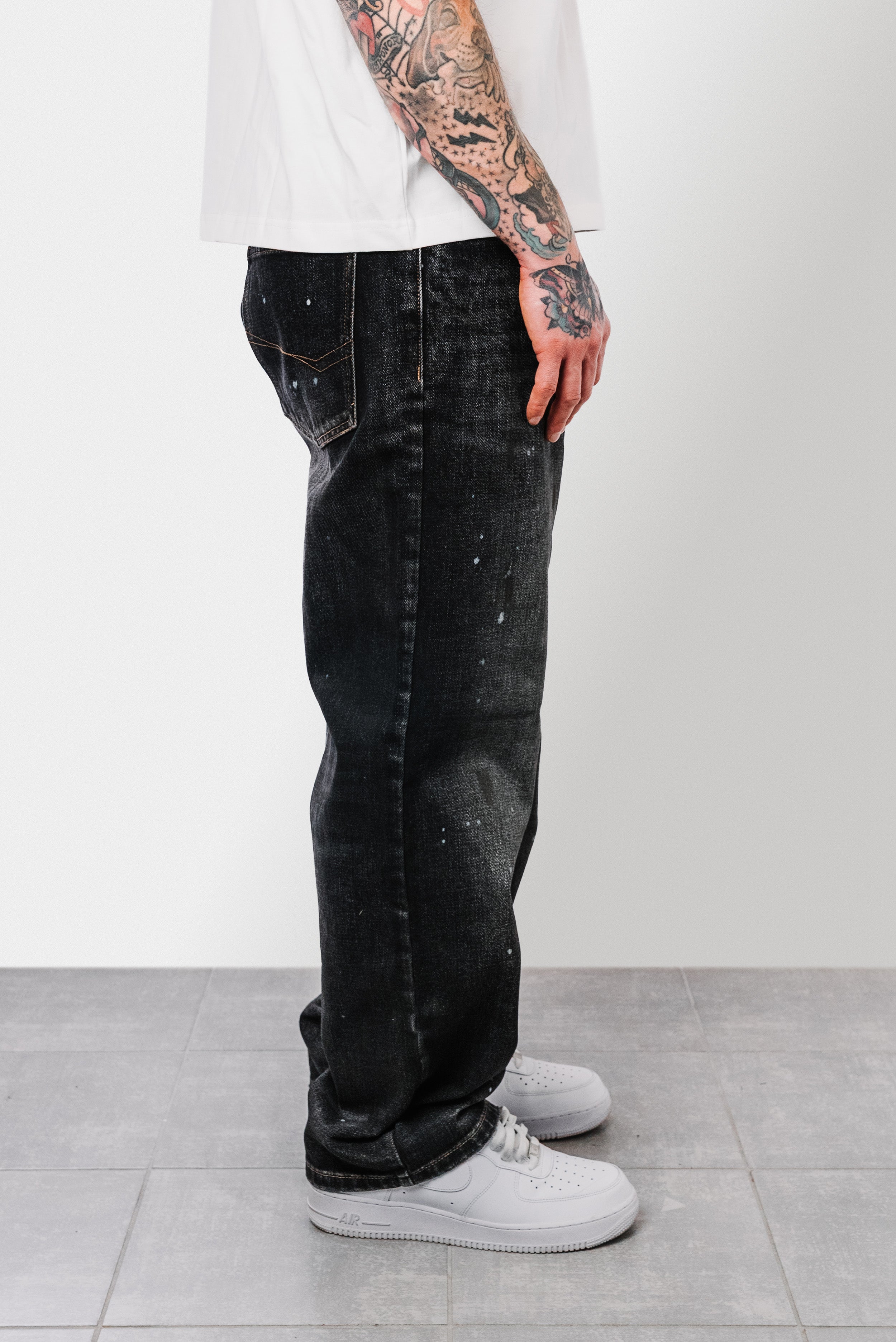 ZURIGO PAINT DENIM JEANS - Shoebuya Design