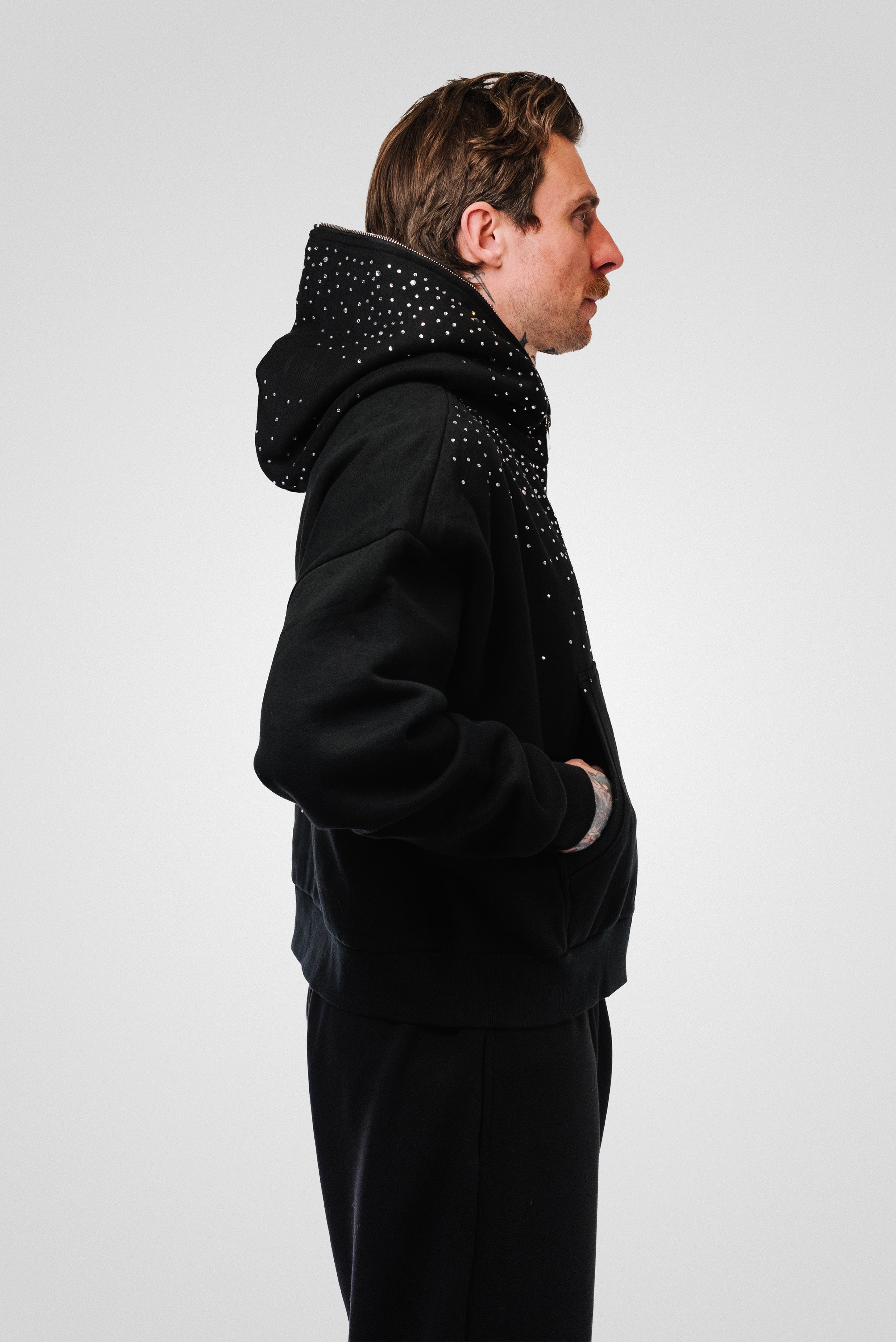 GLITTER MOON FULL ZIP HOODIE - TheDoubleE