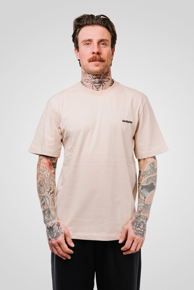 BASIC BARROW LOGO JERSEY TEE SAND UNISEX - Barrow