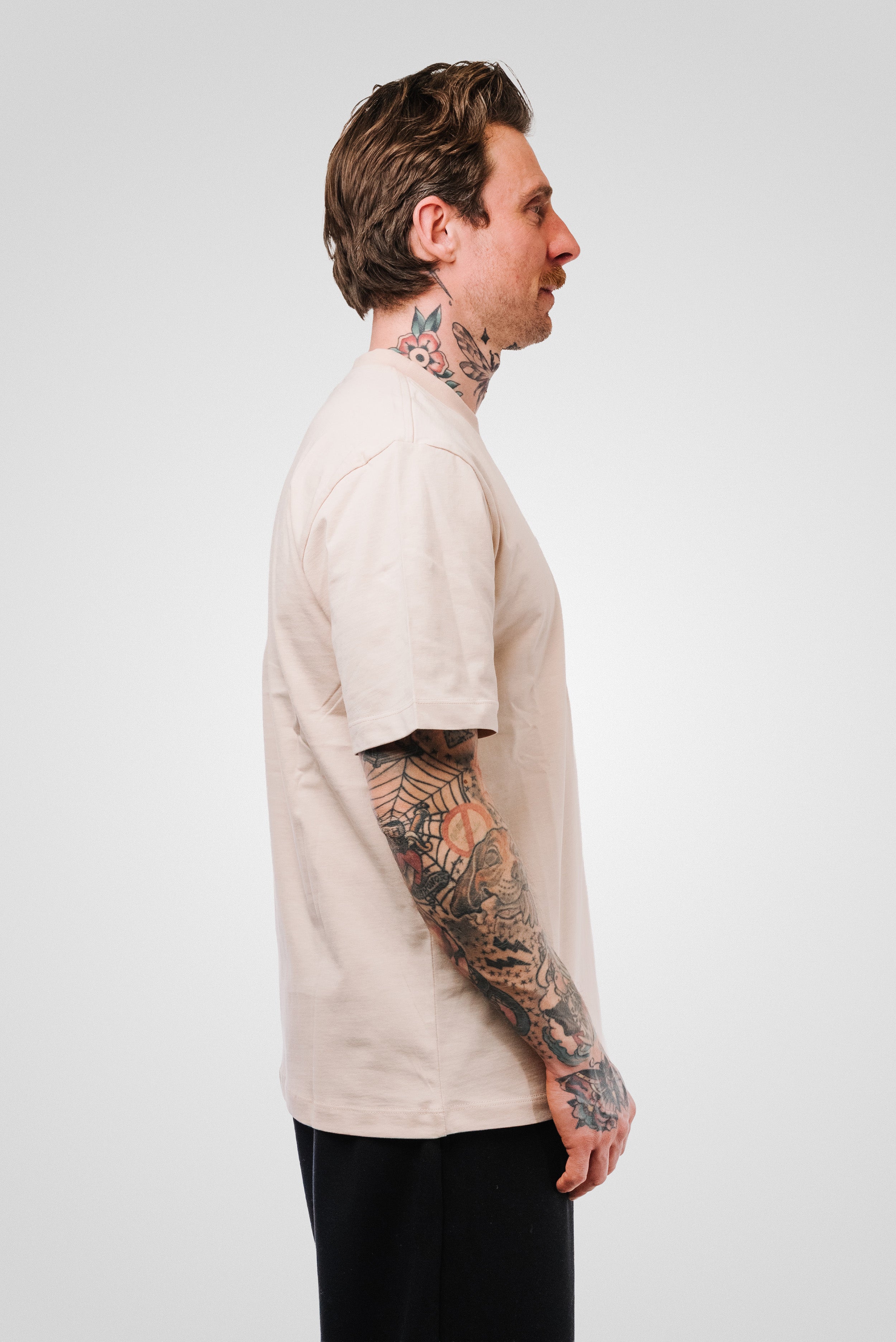 BASIC BARROW LOGO JERSEY TEE SAND UNISEX - Barrow