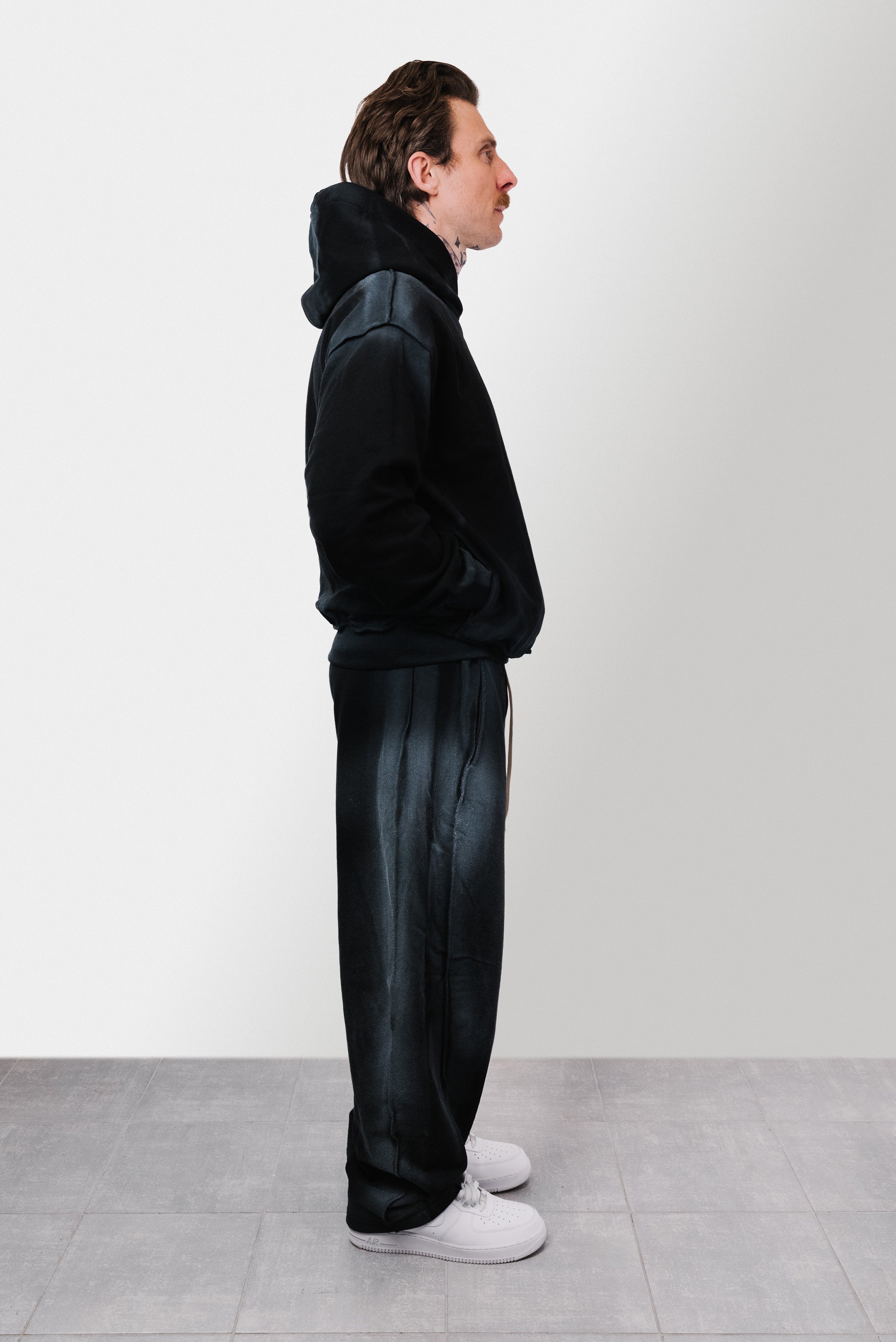 RUINED WASHED TRACKSUITS BLACK - Shoebuya Design