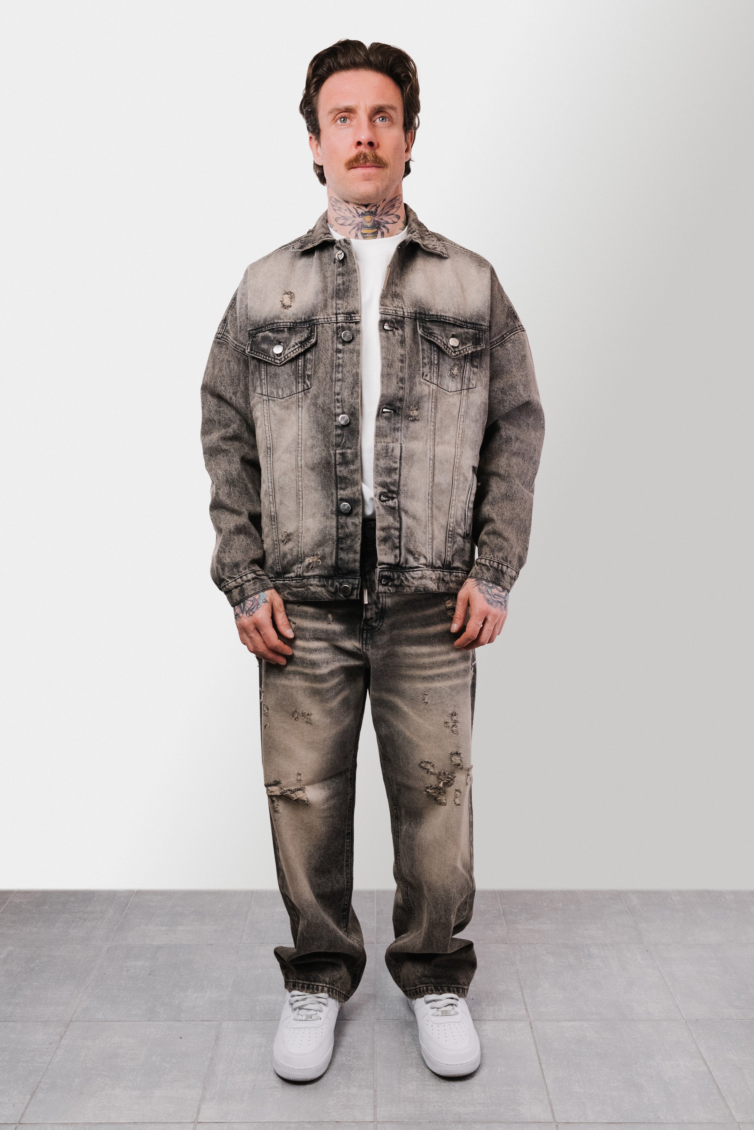 SABBIATO BLACK DENIM SUIT