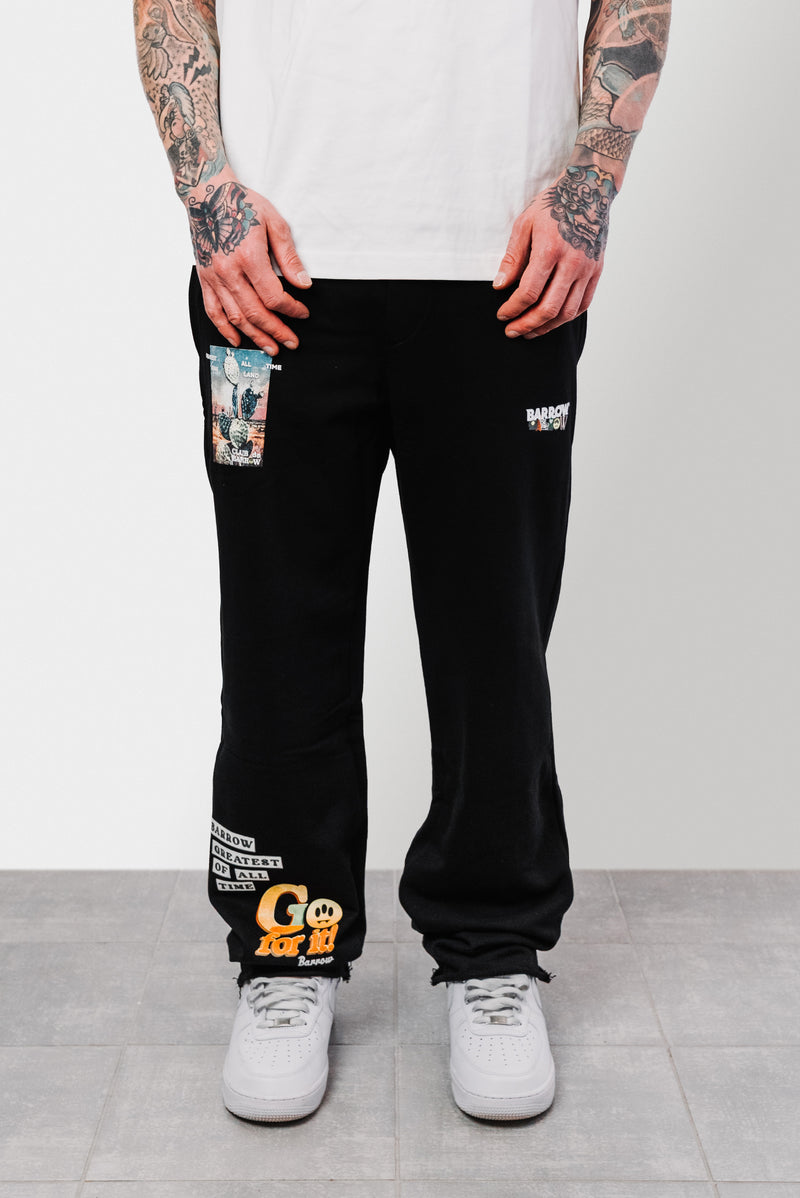 PRINT SWEATPANTS BLACK UNISEX - Barrow