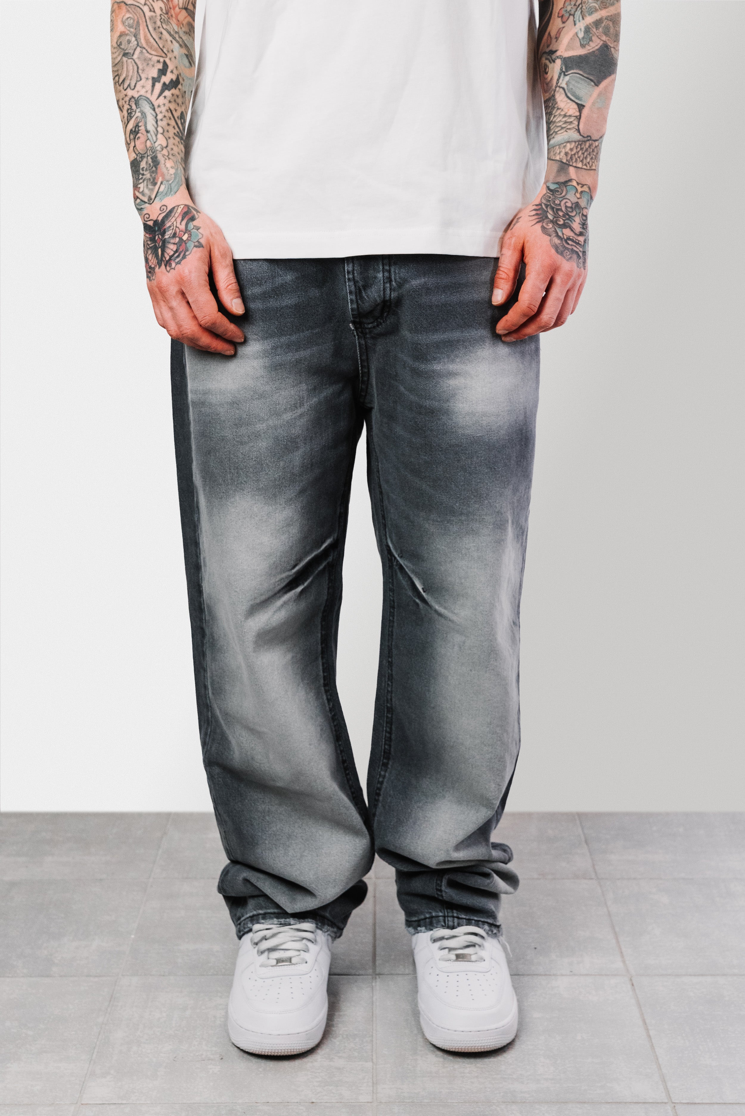 SLAVED GREY BAGGY BAGGY JEANS - Replacement Brand